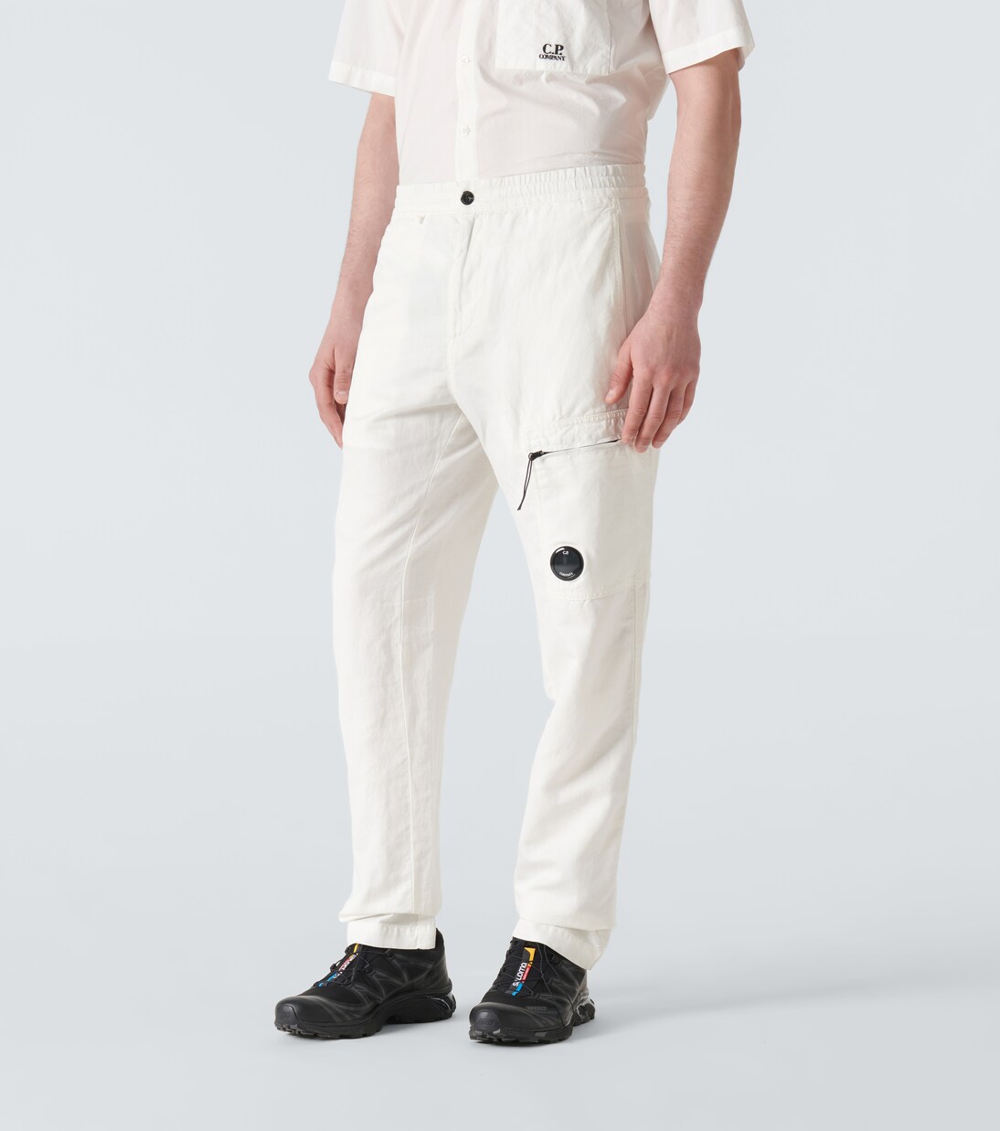 Pantalon droit en coton et lin | C.P. Company
