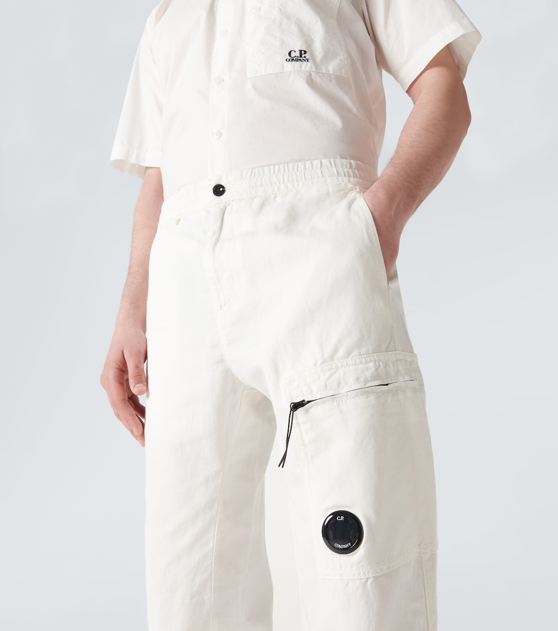 Pantalon droit en coton et lin | C.P. Company