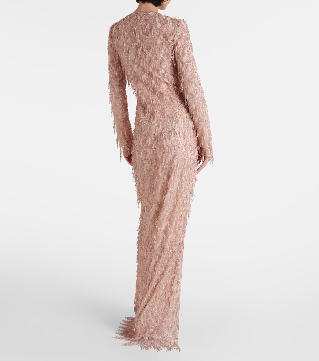 Robe longue en lamé à franges | Tom Ford