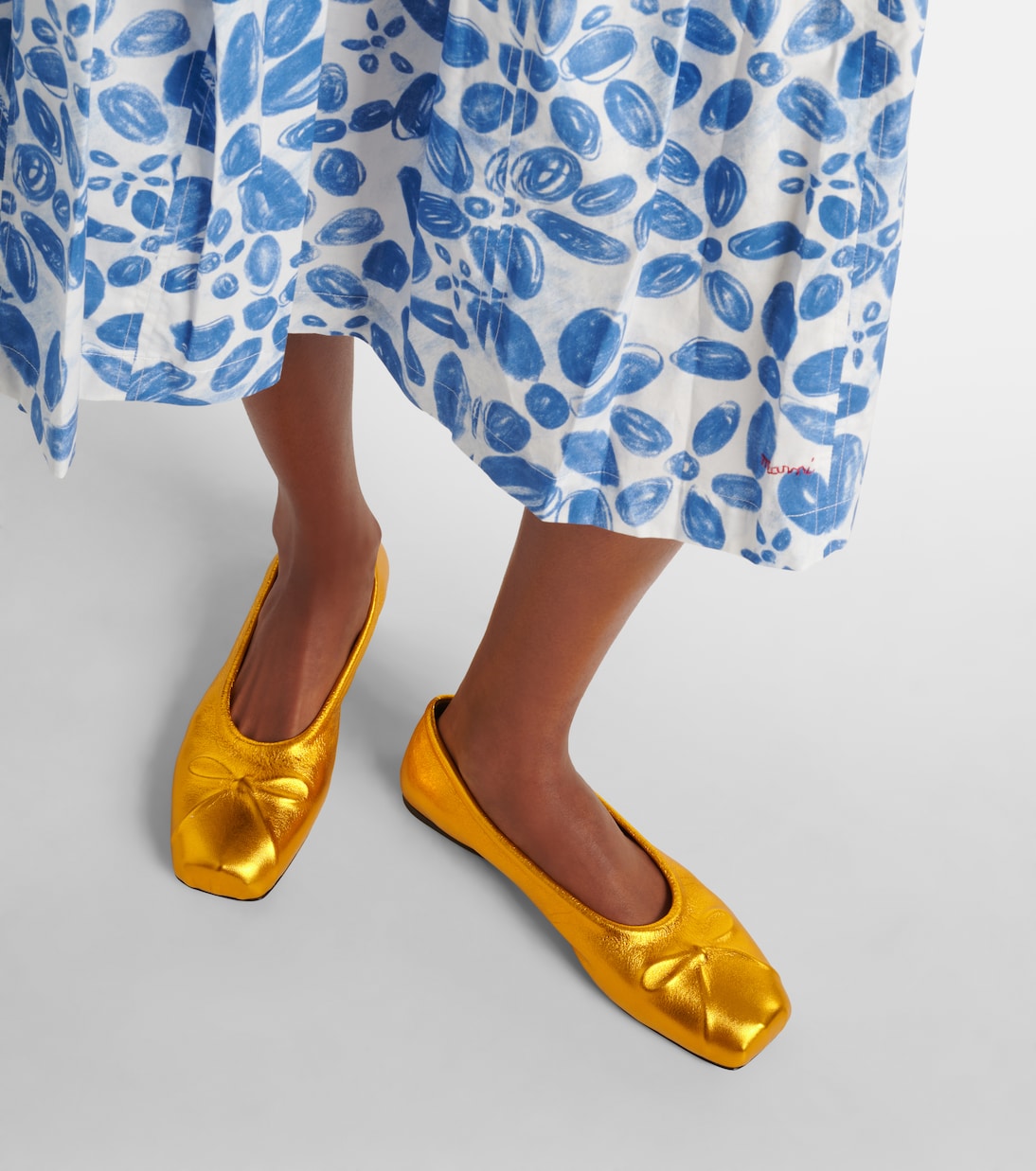 Little Bow leather ballet flats | Marni