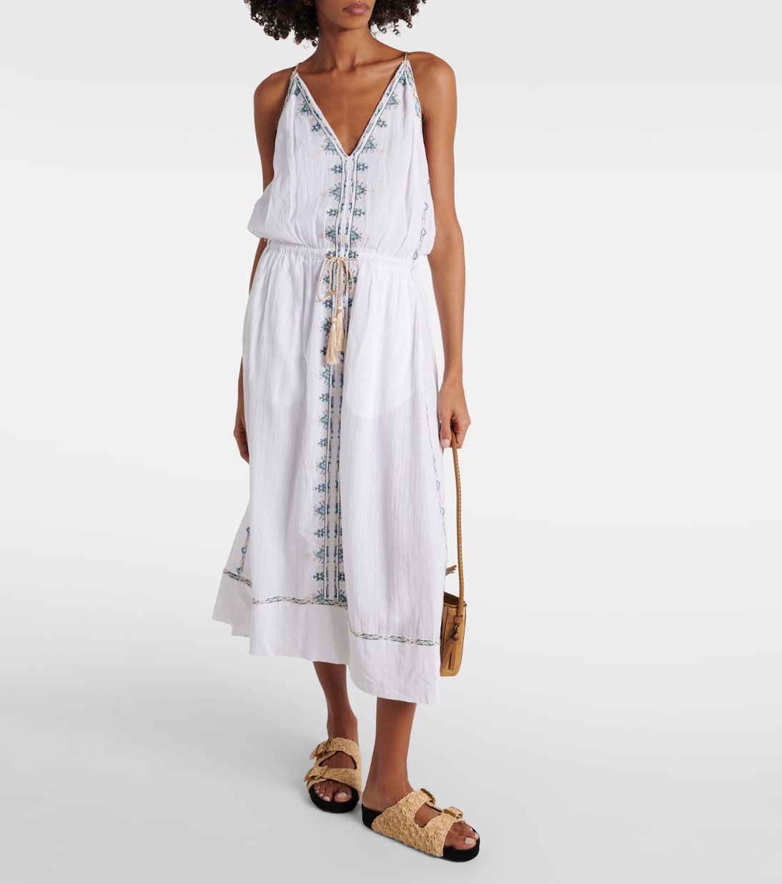 Robe midi Siana brodée en coton | Marant Etoile