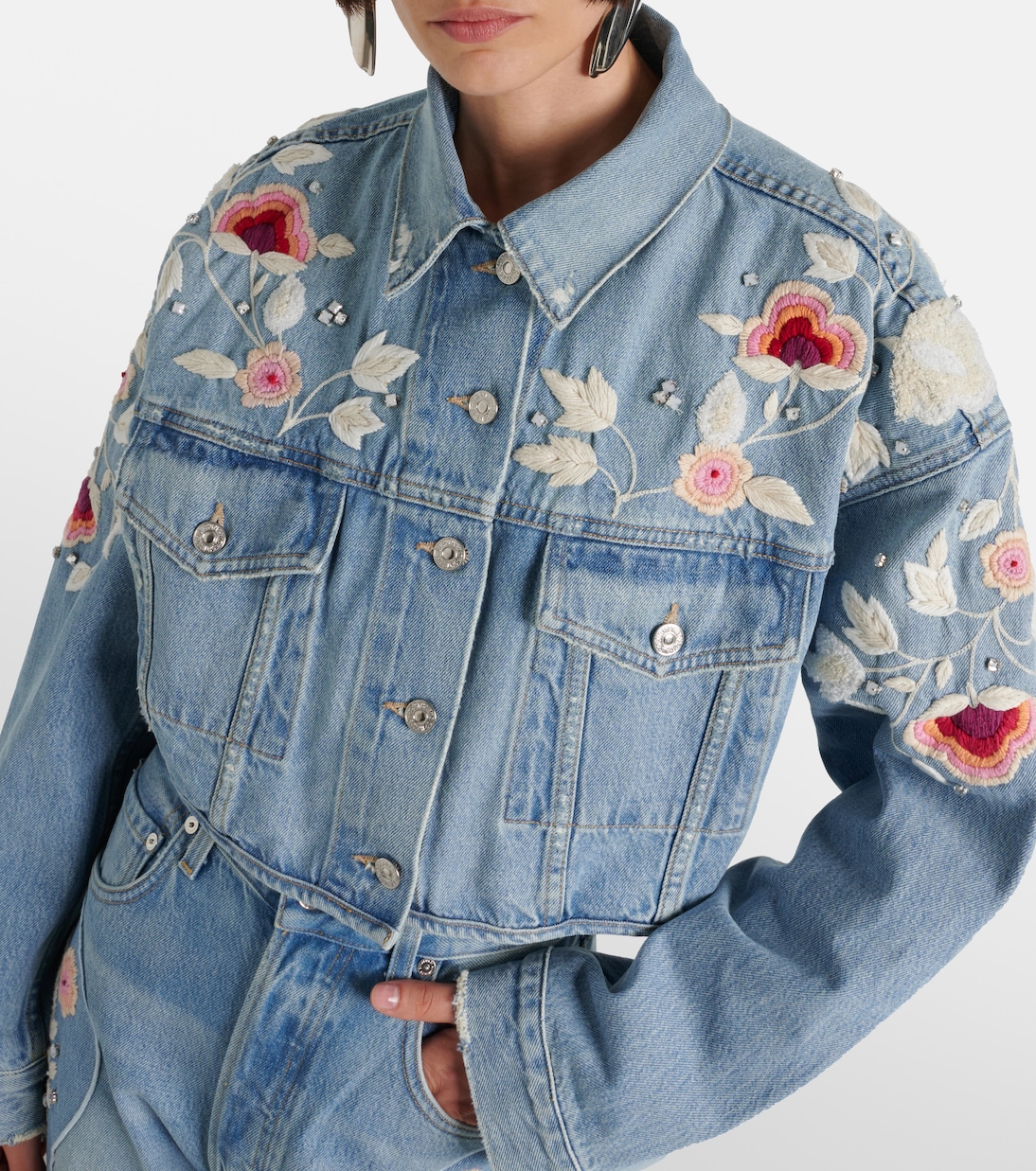 Lena embroidered cropped denim jacket | Citizens of Humanity