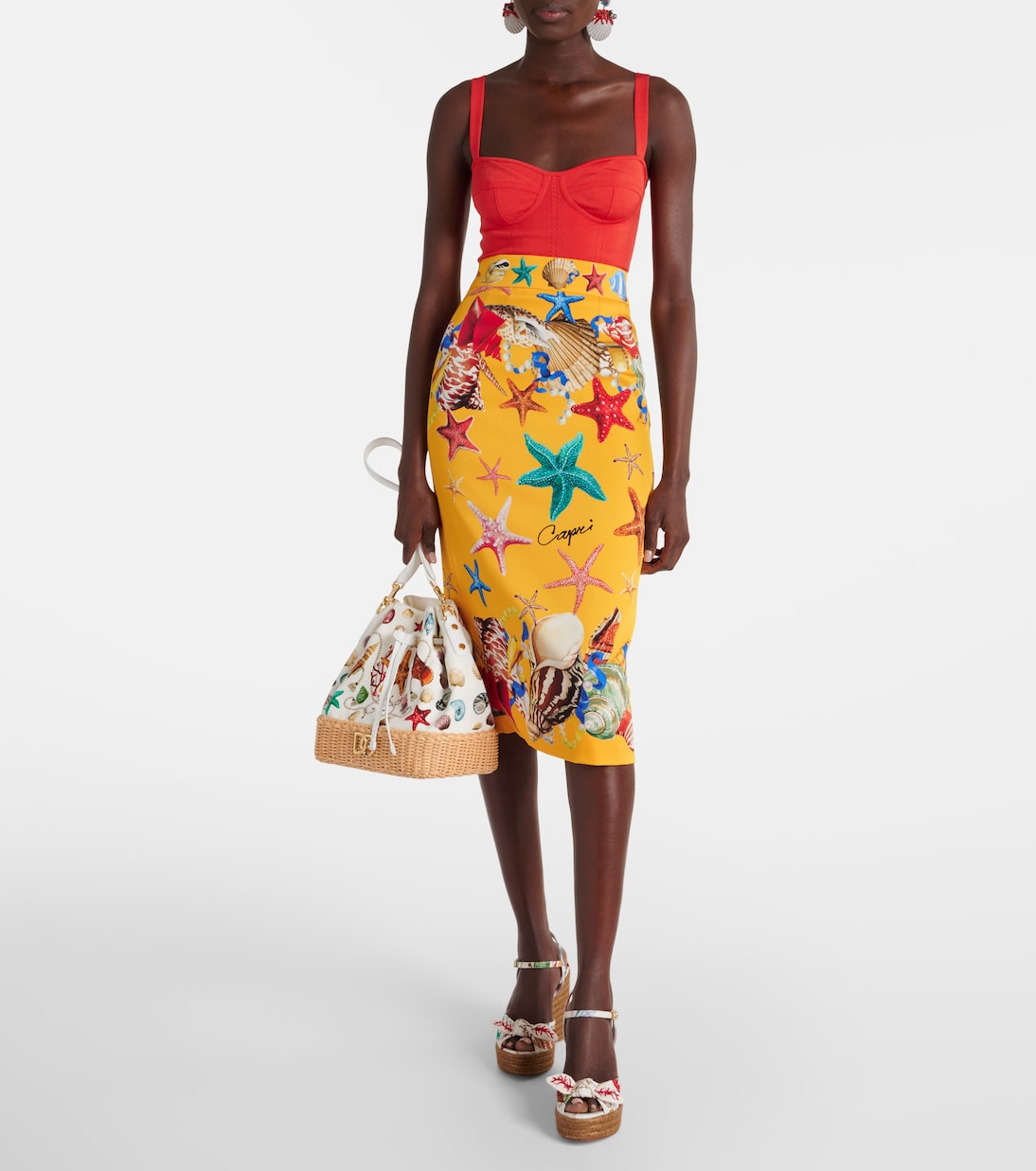 Midirock Capri aus einem Seidengemisch | Dolce&Gabbana