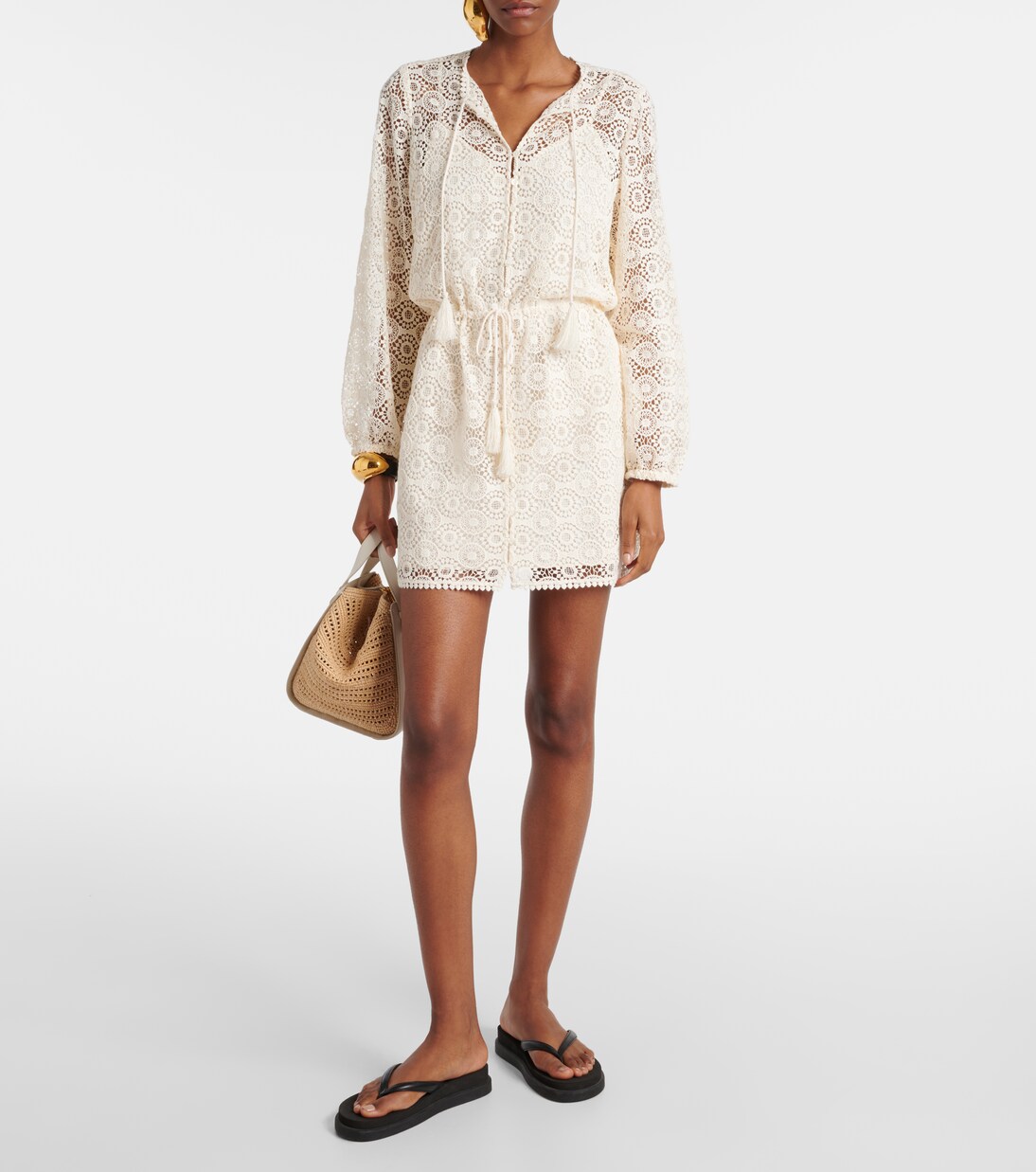 Robe en dentelle de coton | Frame