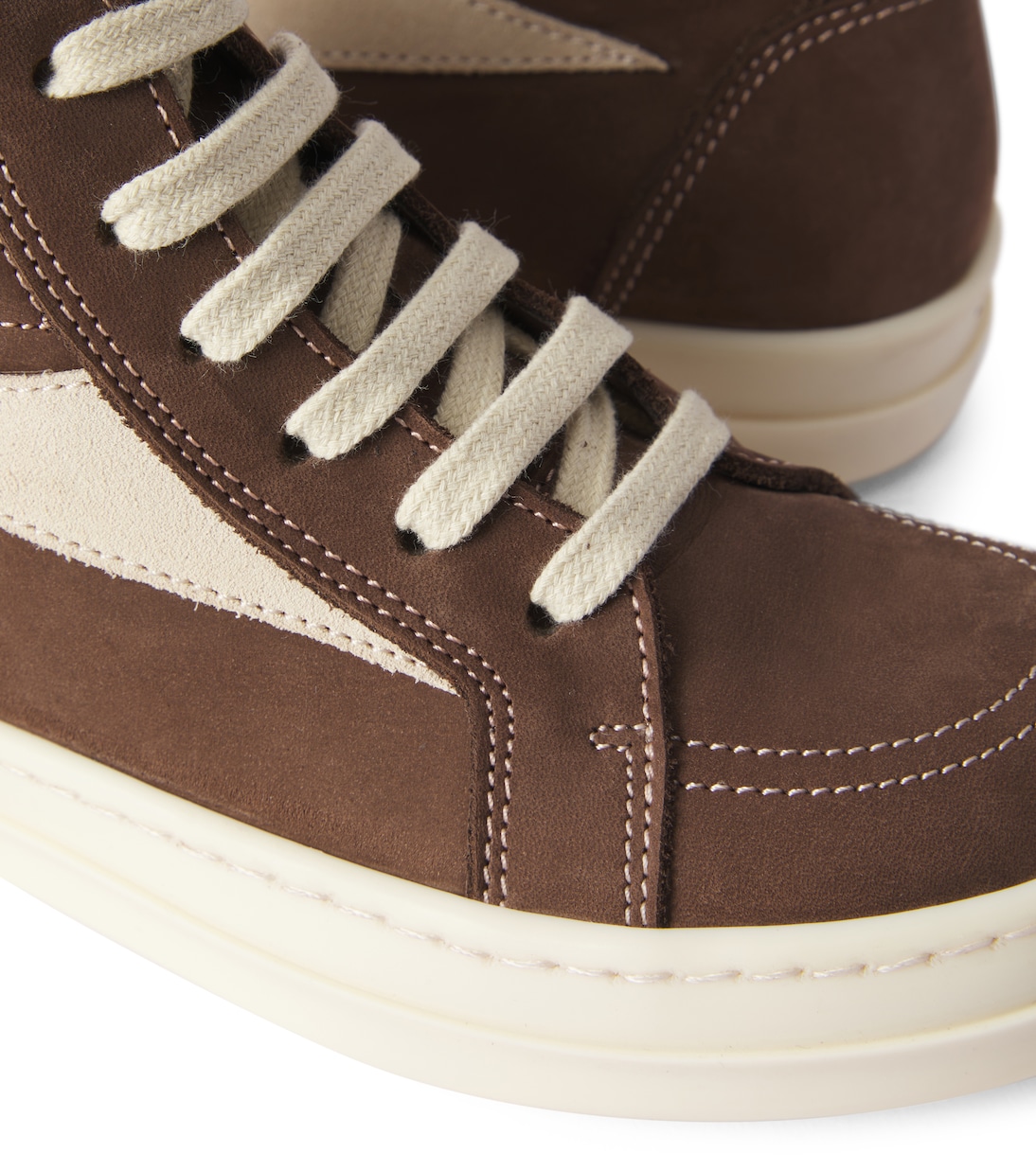 Vintage leather high-top sneakers | Rick Owens Kids