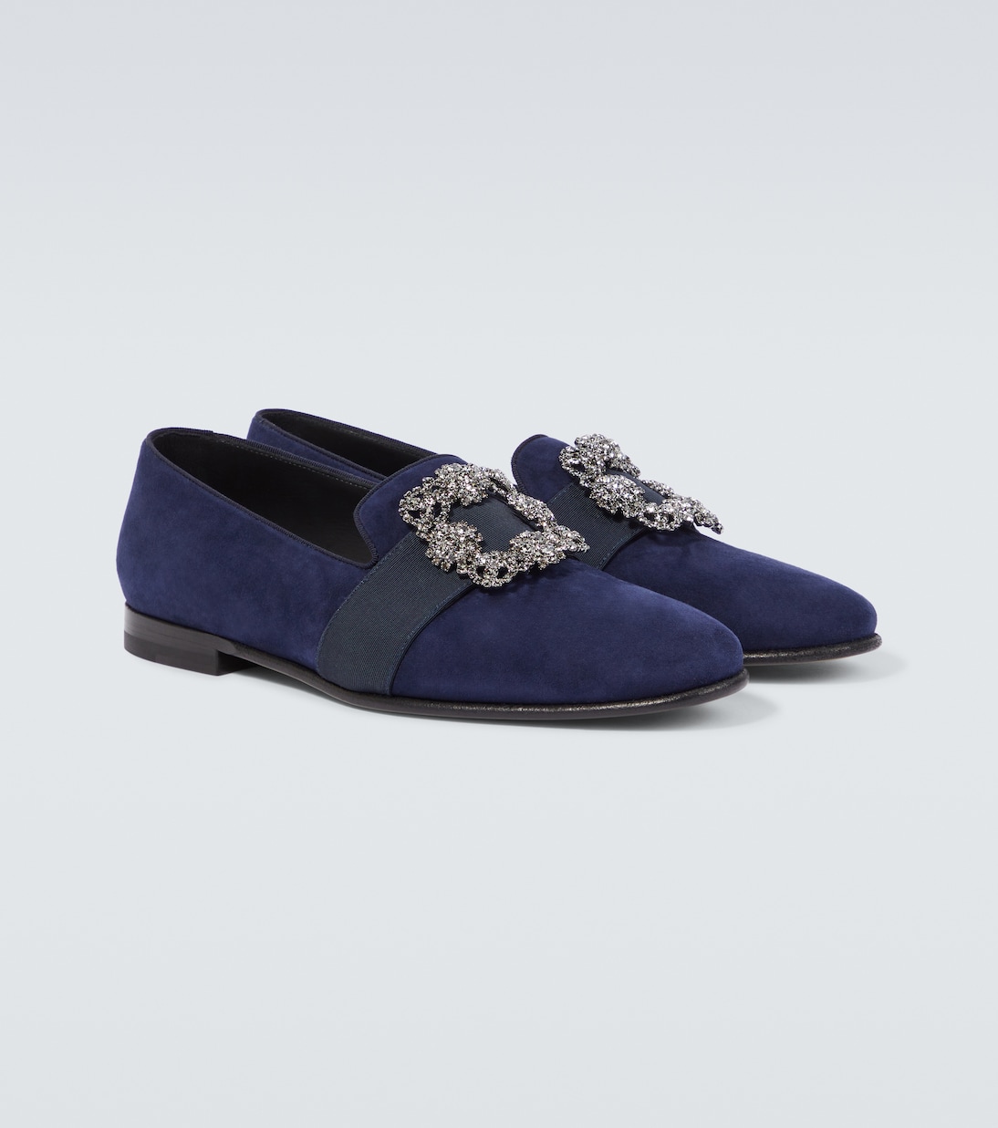 Carlton embellished suede loafers | Manolo Blahnik