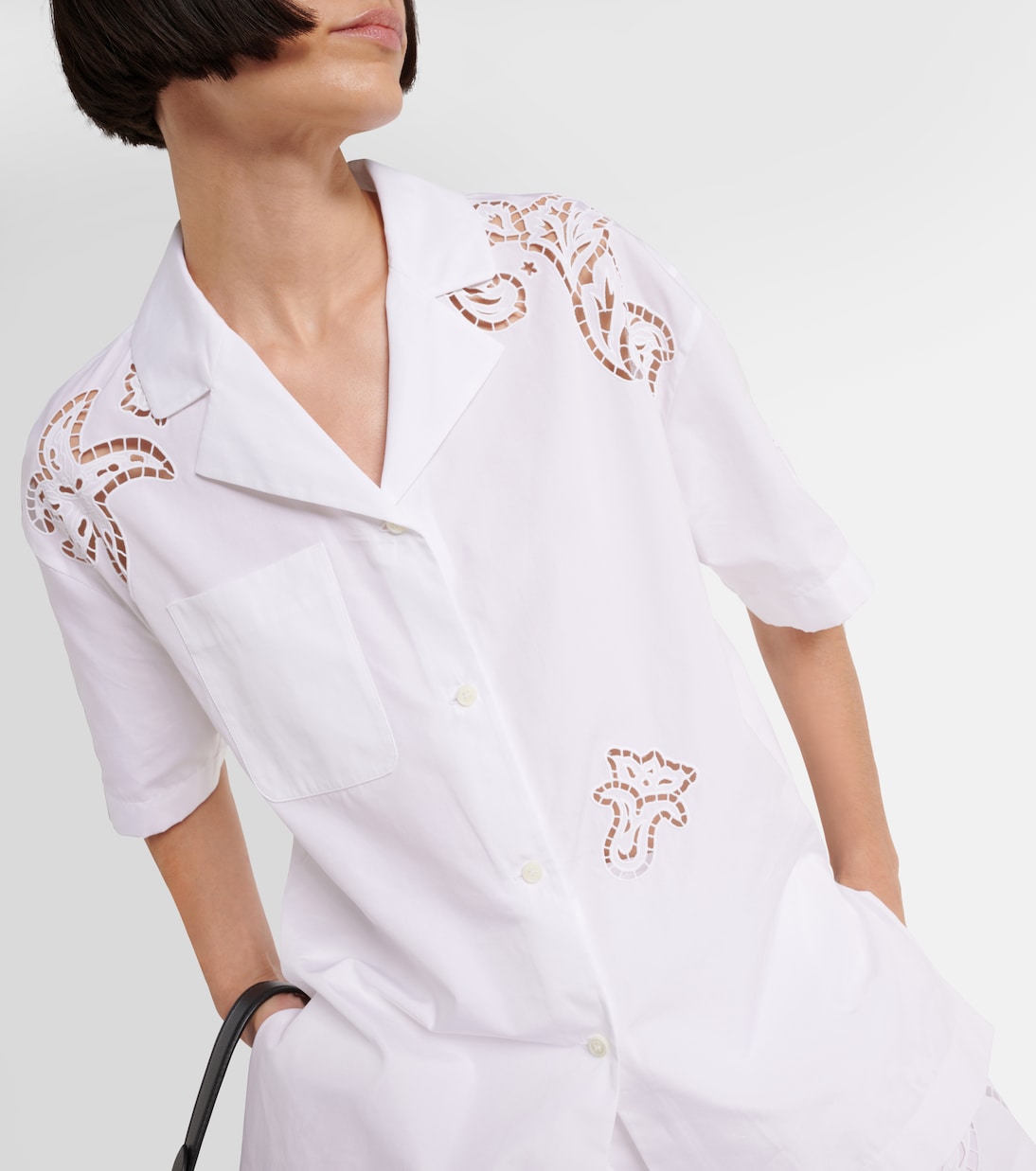 Besticktes Hemd aus Baumwollpopeline | Versace