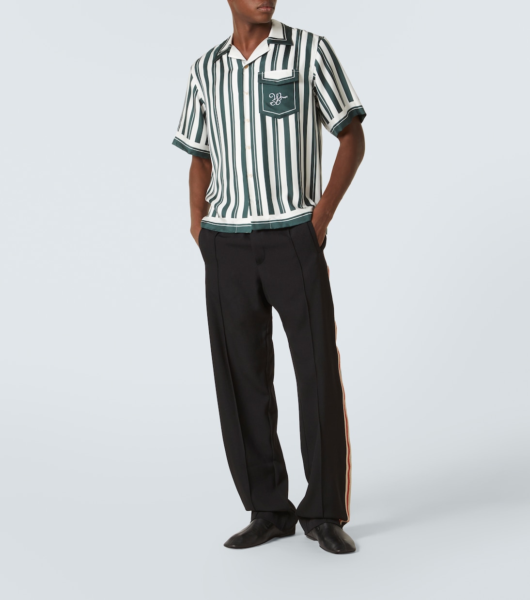June striped silk bowling shirt | Wales Bonner