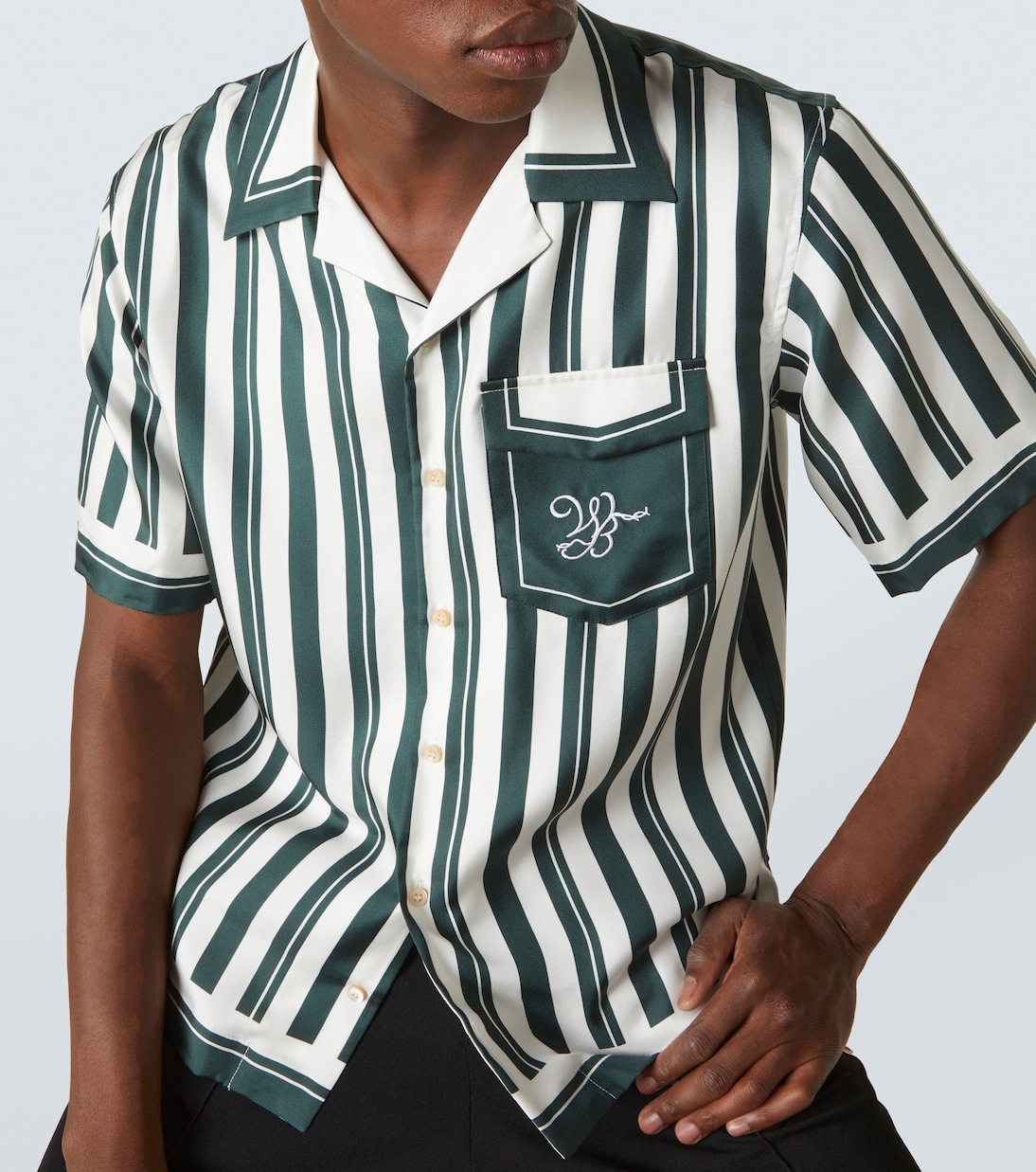 June striped silk bowling shirt | Wales Bonner