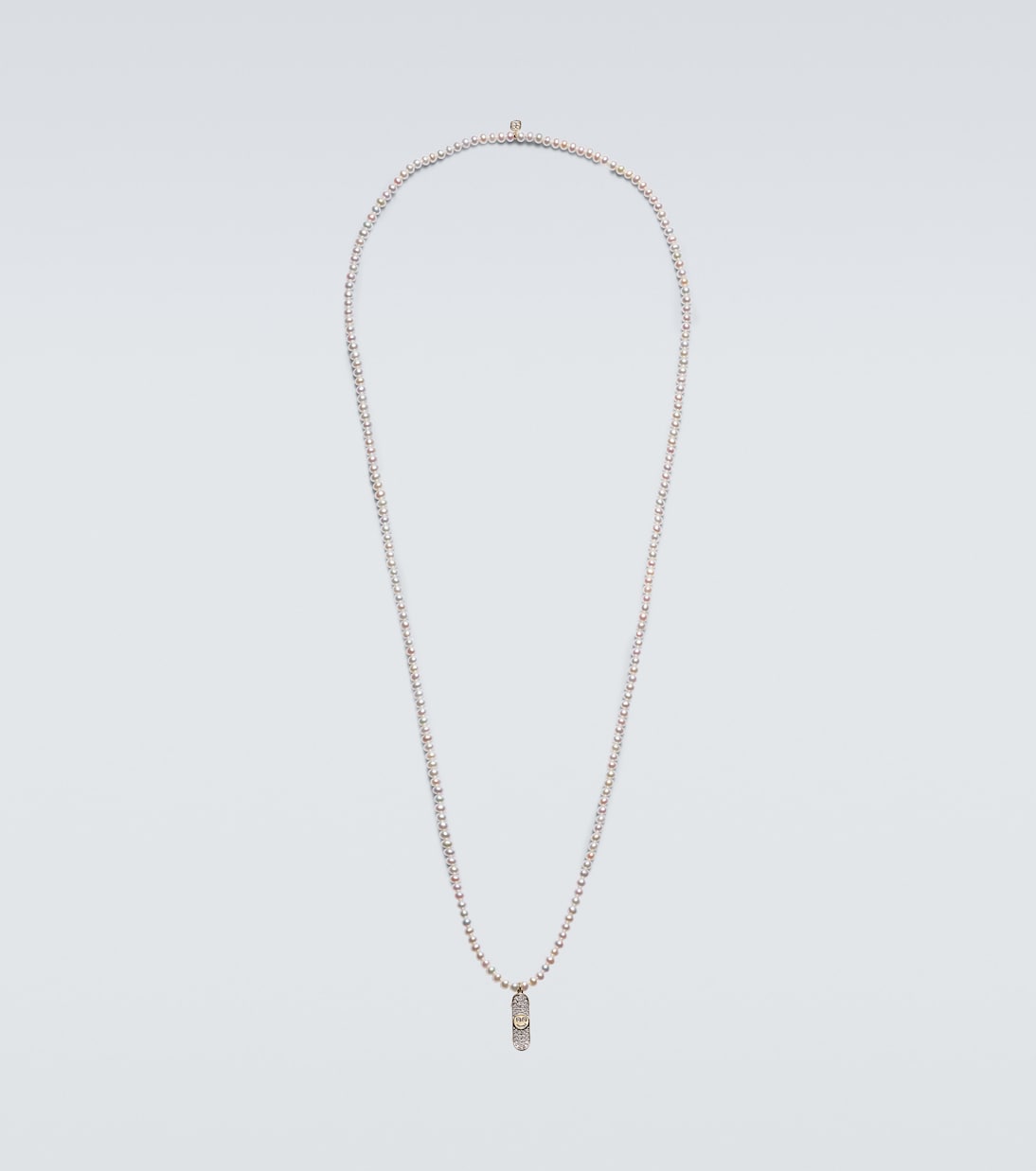 Collar con colgante Happy Face Skateboard con perlas | Sydney Evan