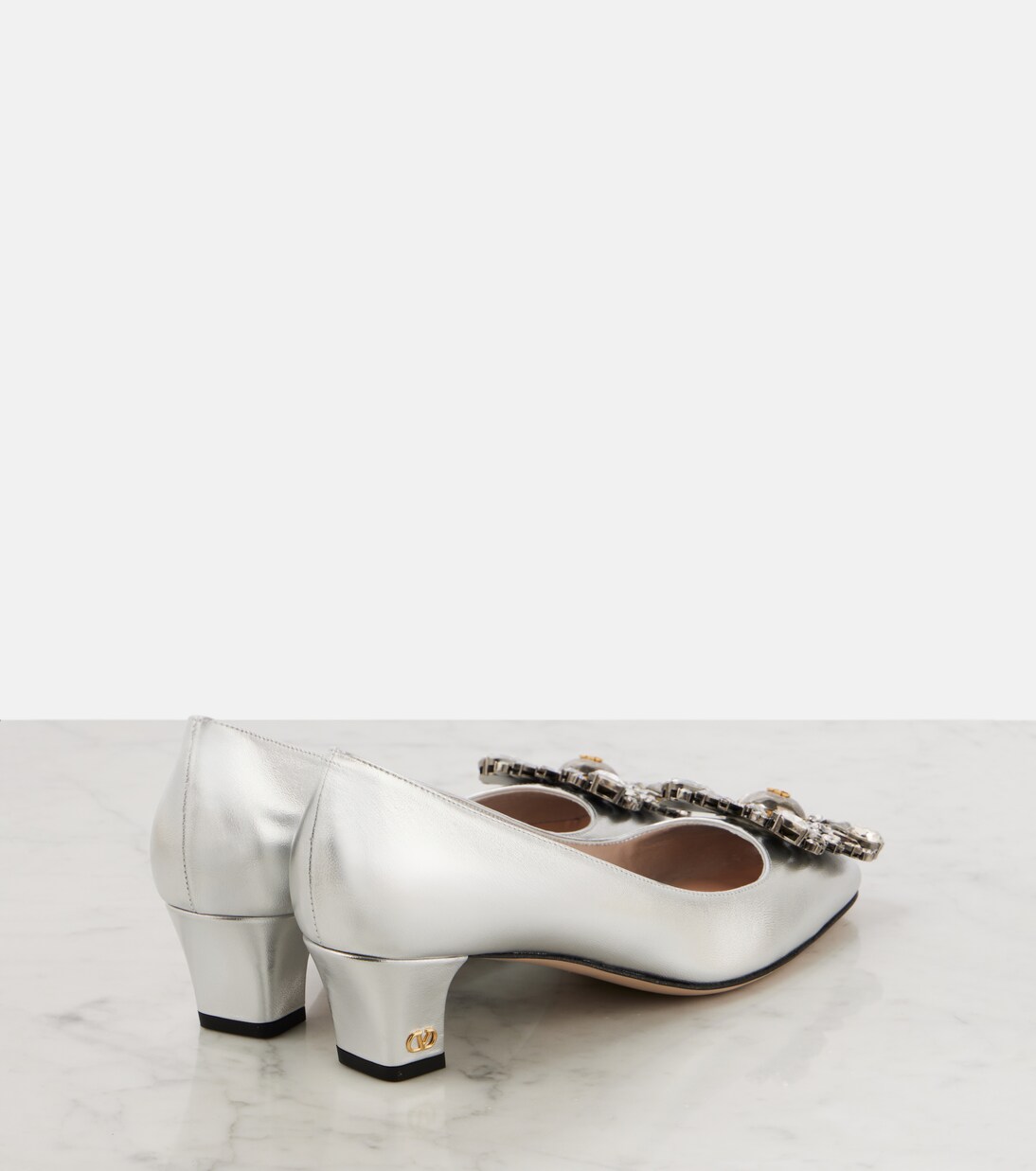 Preshoes 45 metallic leather pumps | Valentino Garavani