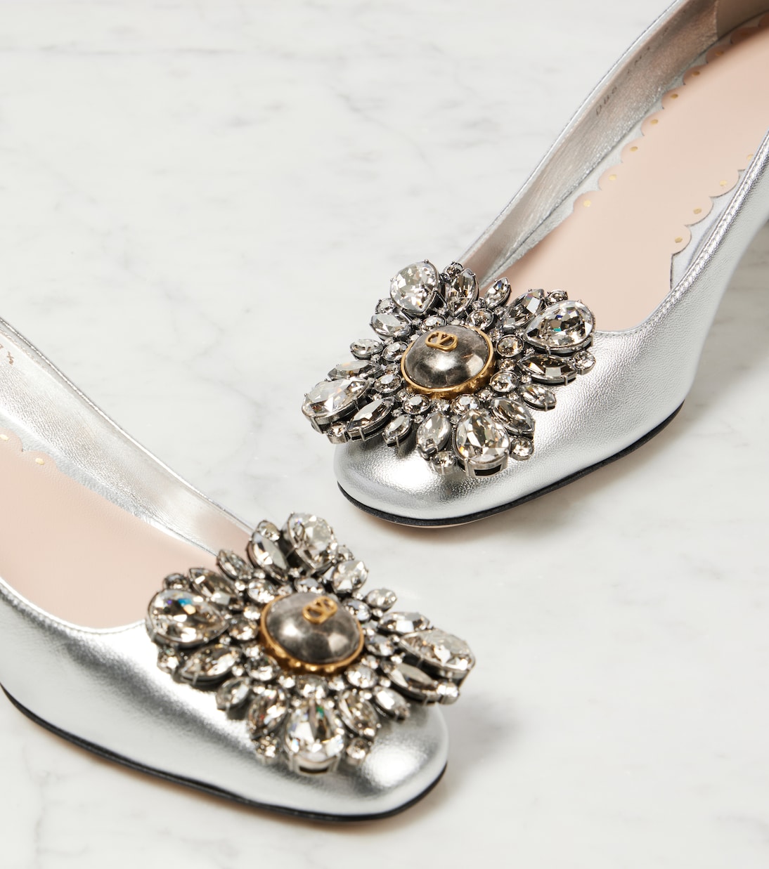 Preshoes 45 metallic leather pumps | Valentino Garavani