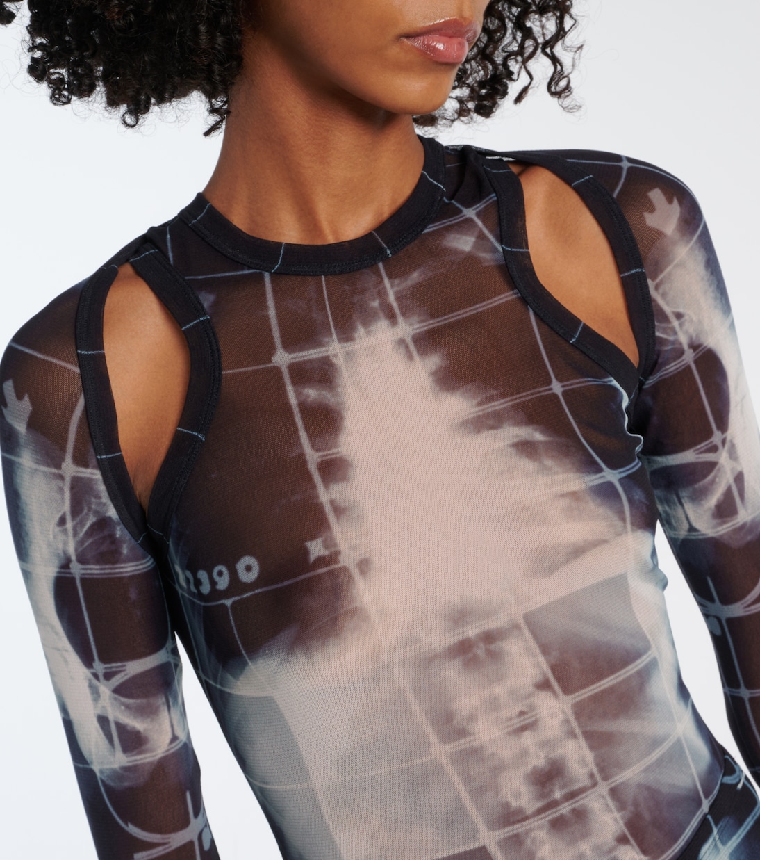 The Black Squeletor semi-sheer mesh shrug | Jean Paul Gaultier