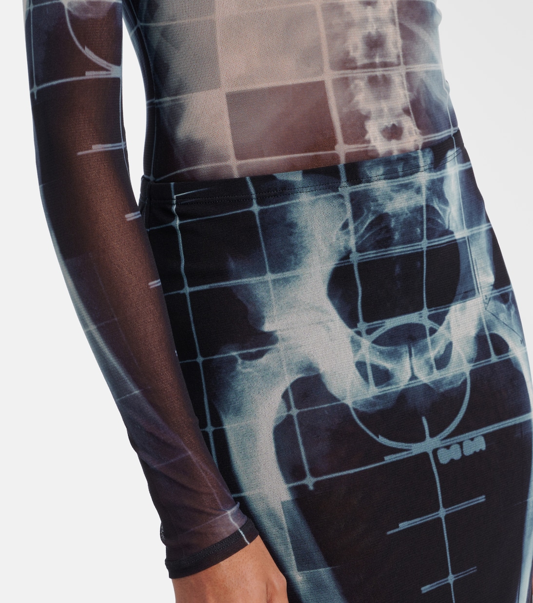 The Black Squeletor semi-sheer mesh shrug | Jean Paul Gaultier