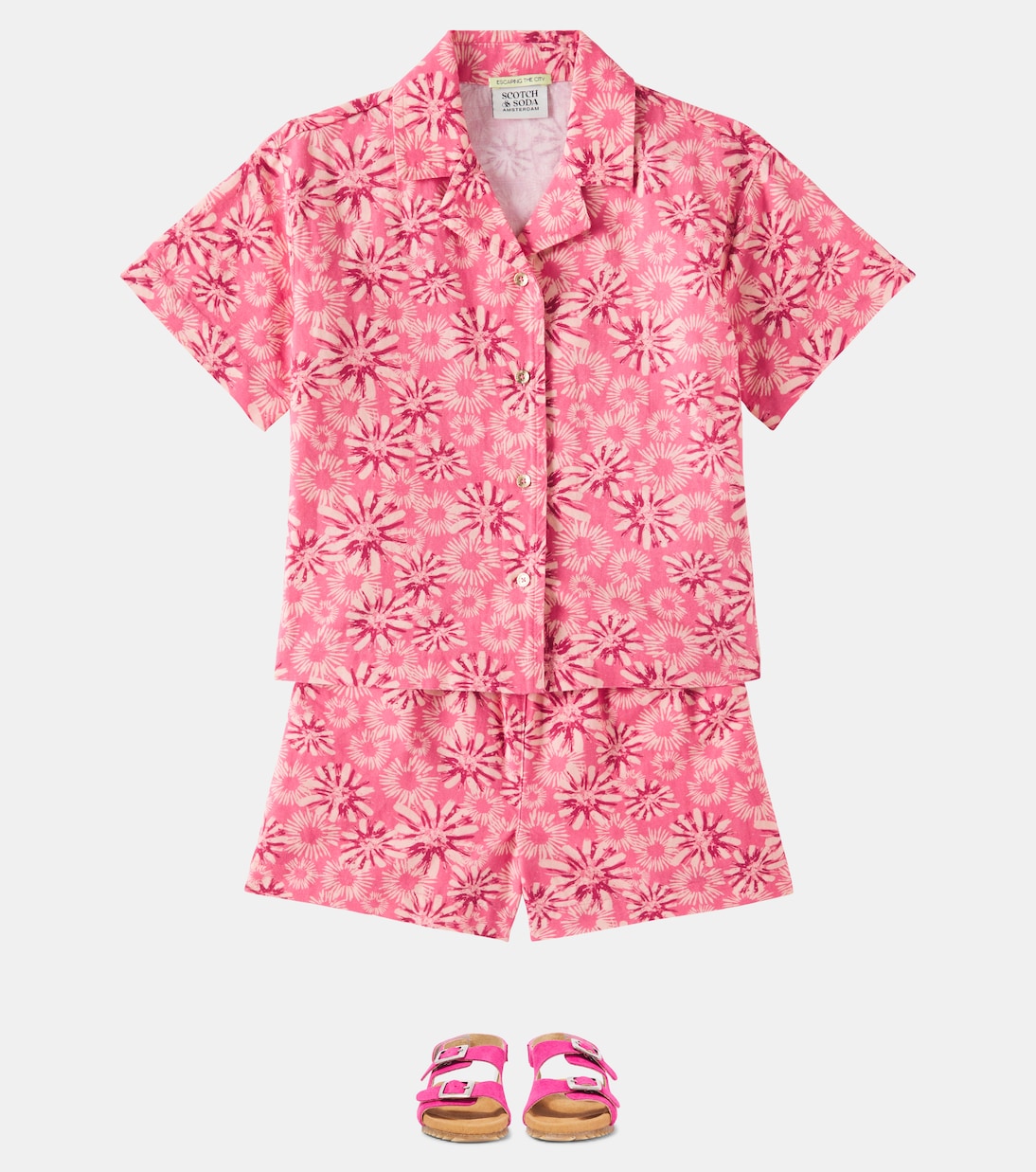 Bedruckte Shorts aus Baumwolle und Leinen | Scotch & Soda Kids