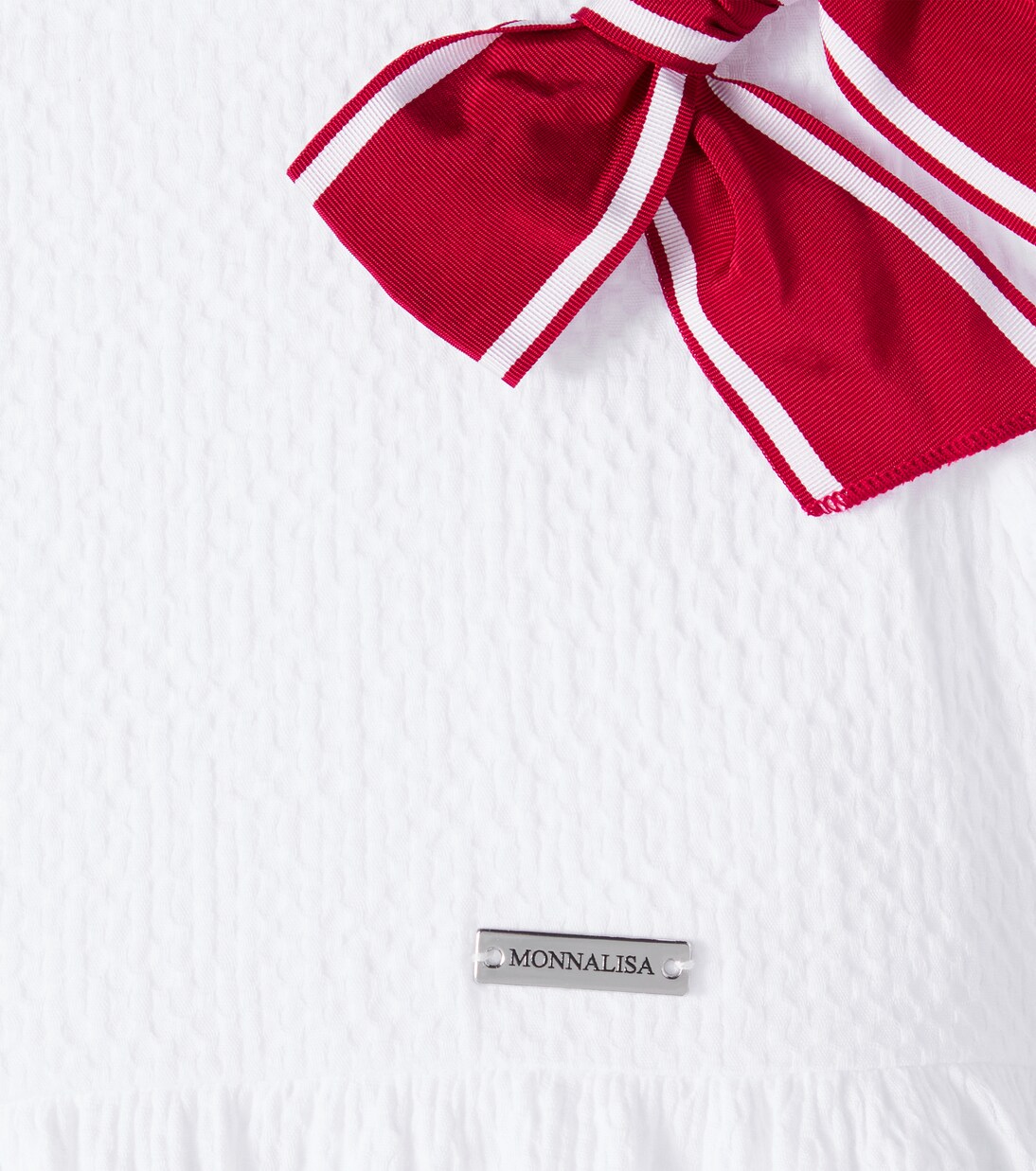 Bow-detail cotton dress | Monnalisa