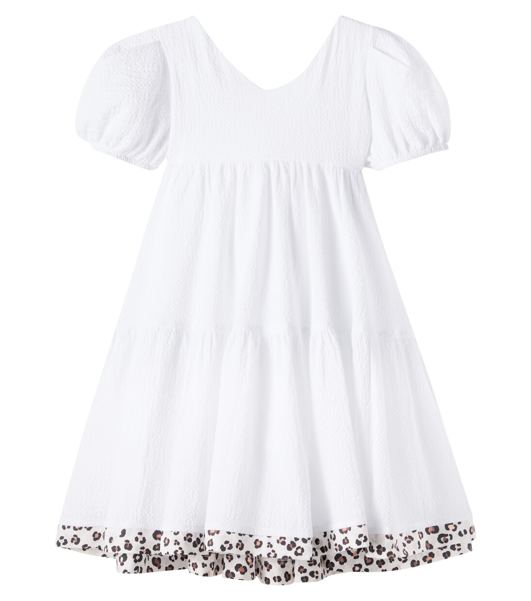 Bow-detail cotton dress | Monnalisa