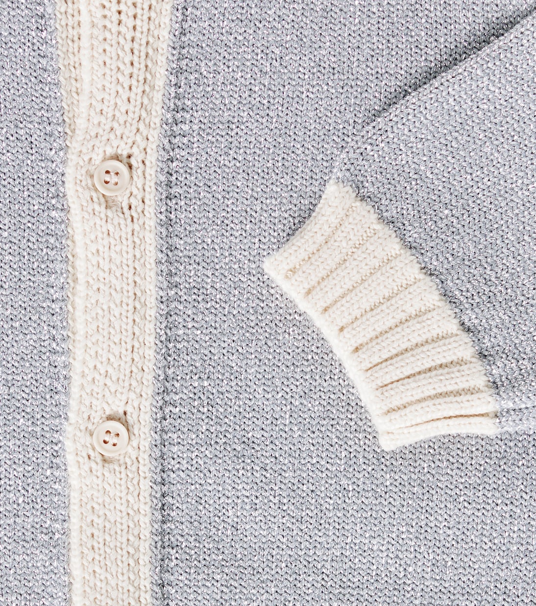 Baby cotton-blend lamé cardigan | Tinycottons