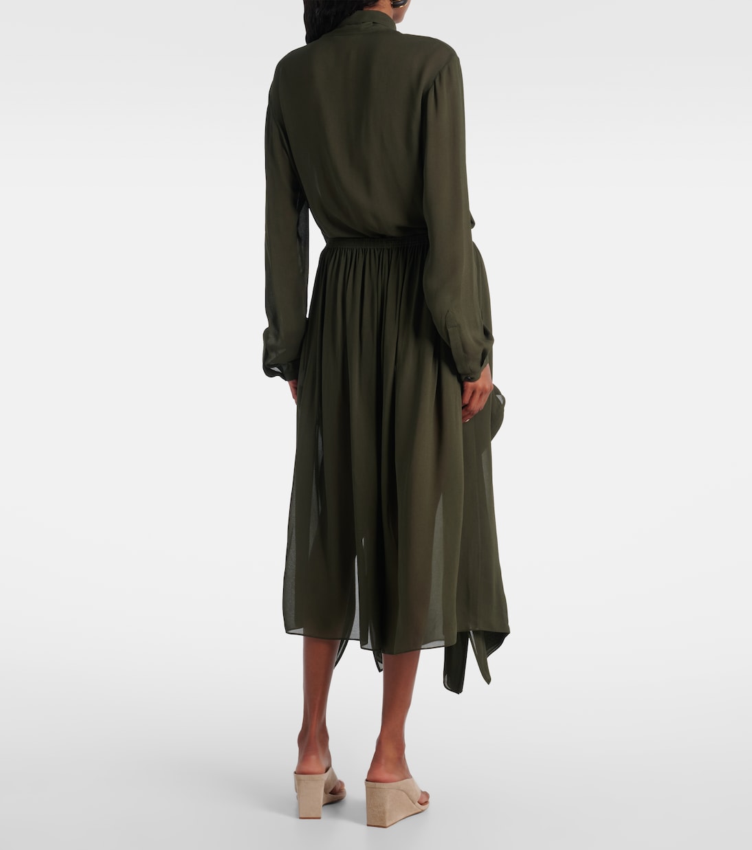 Ruffled georgette wide-leg pants | Alaïa