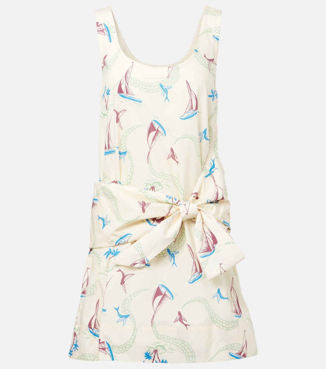 Abito corto in cotone con stampa | Rabanne