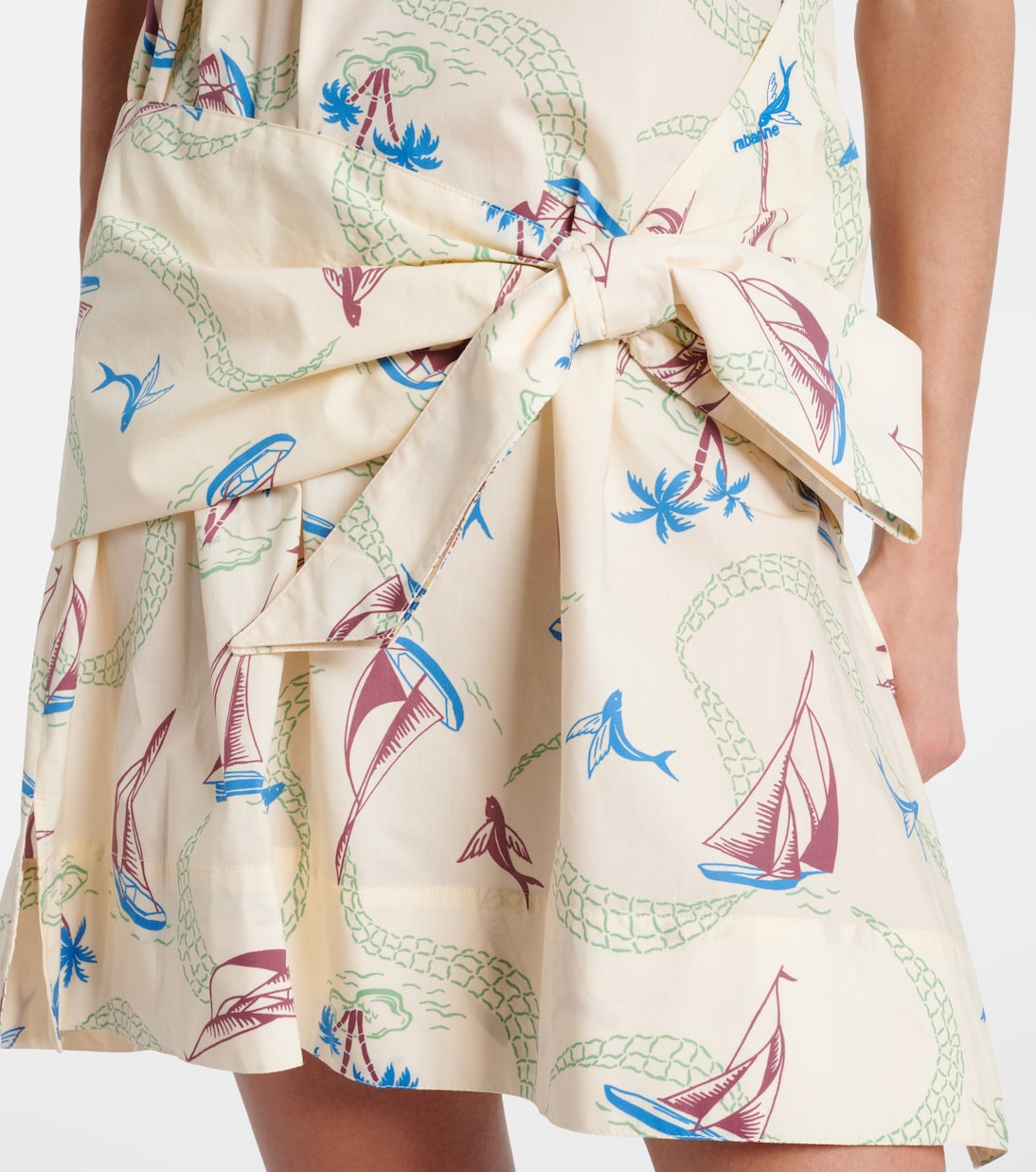 Abito corto in cotone con stampa | Rabanne