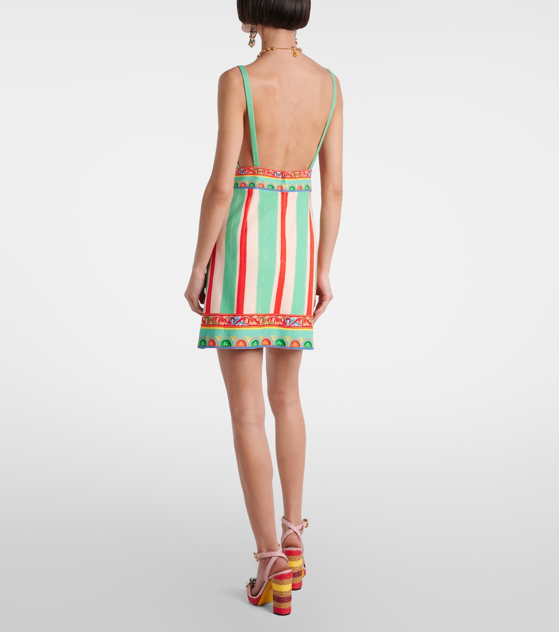 Taormina striped cotton-blend minidress | Dolce&Gabbana
