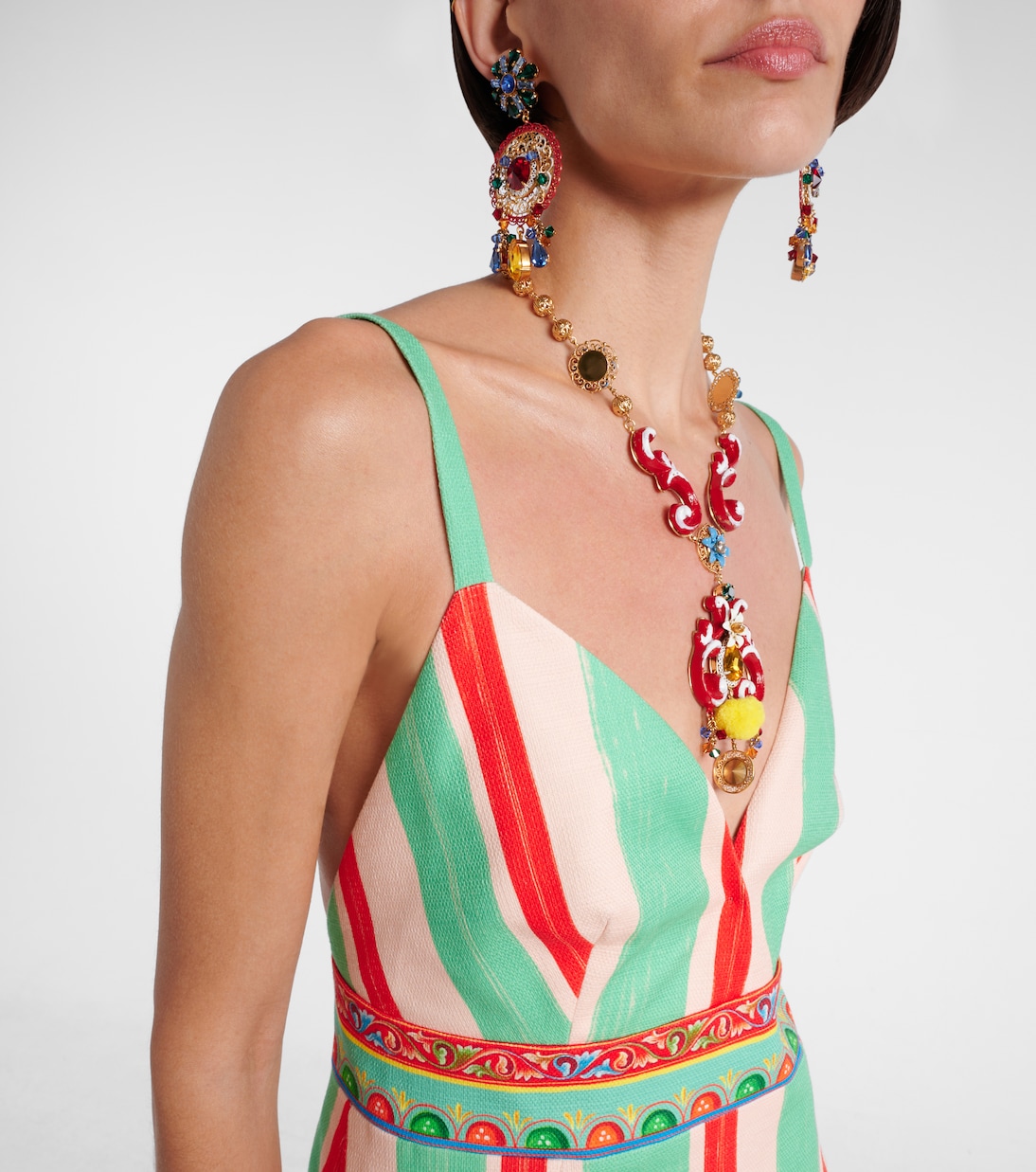 Taormina striped cotton-blend minidress | Dolce&Gabbana