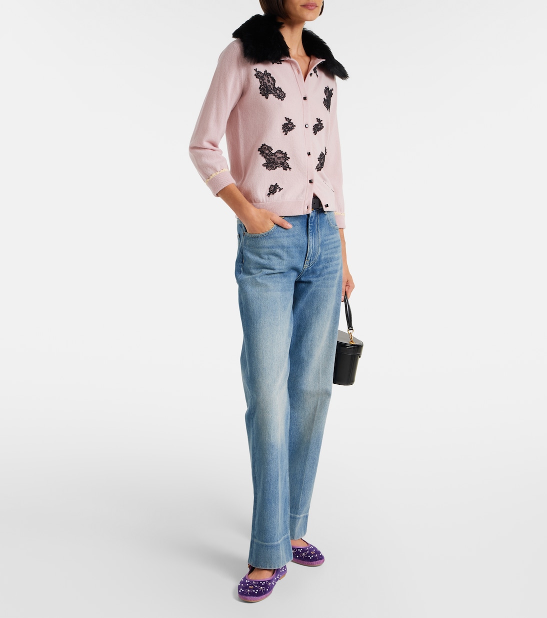 Endouce sequined velvet Mary Jane flats | Valentino Garavani