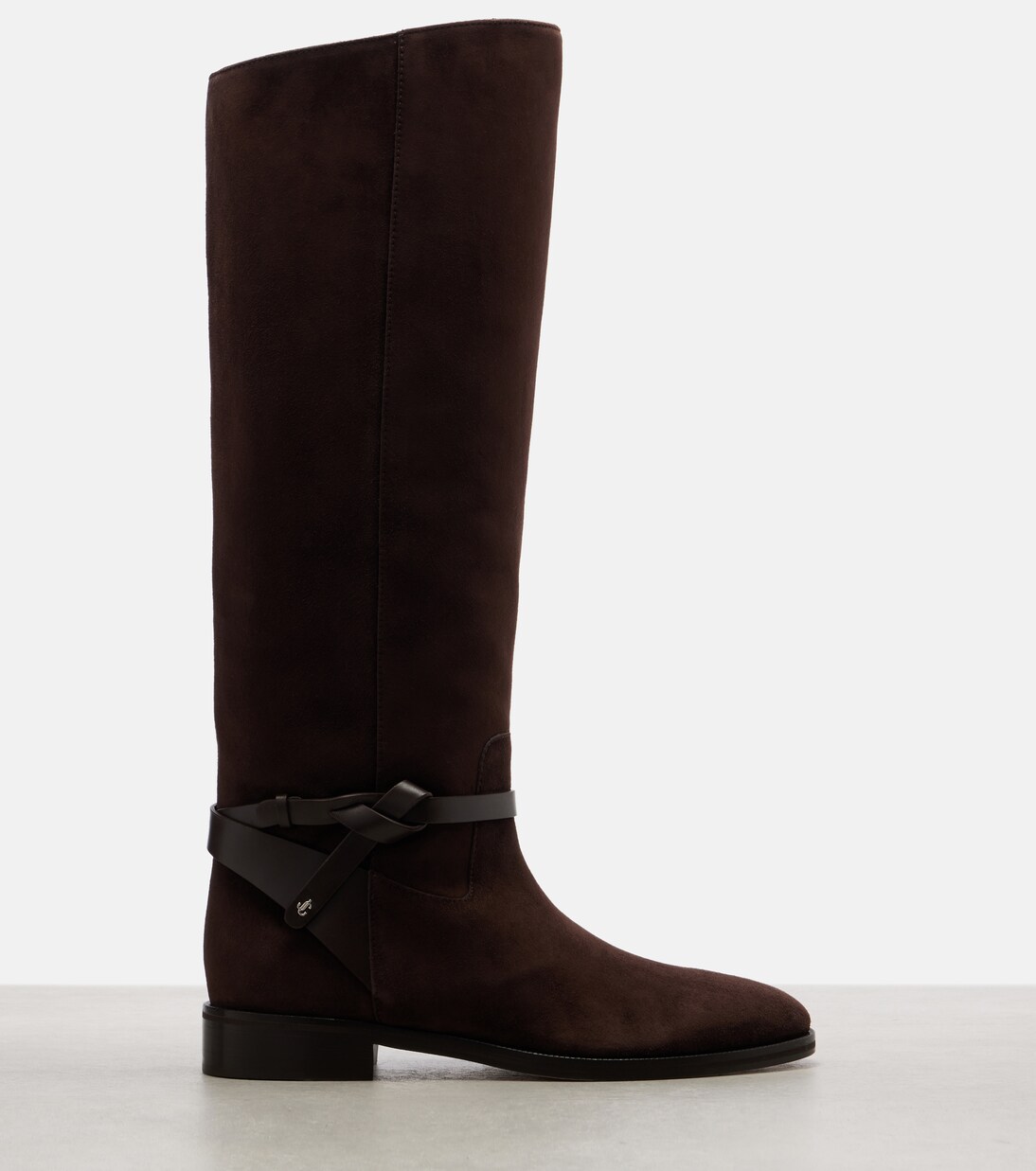 Lawton knotted suede knee-high boots | Jimmy Choo