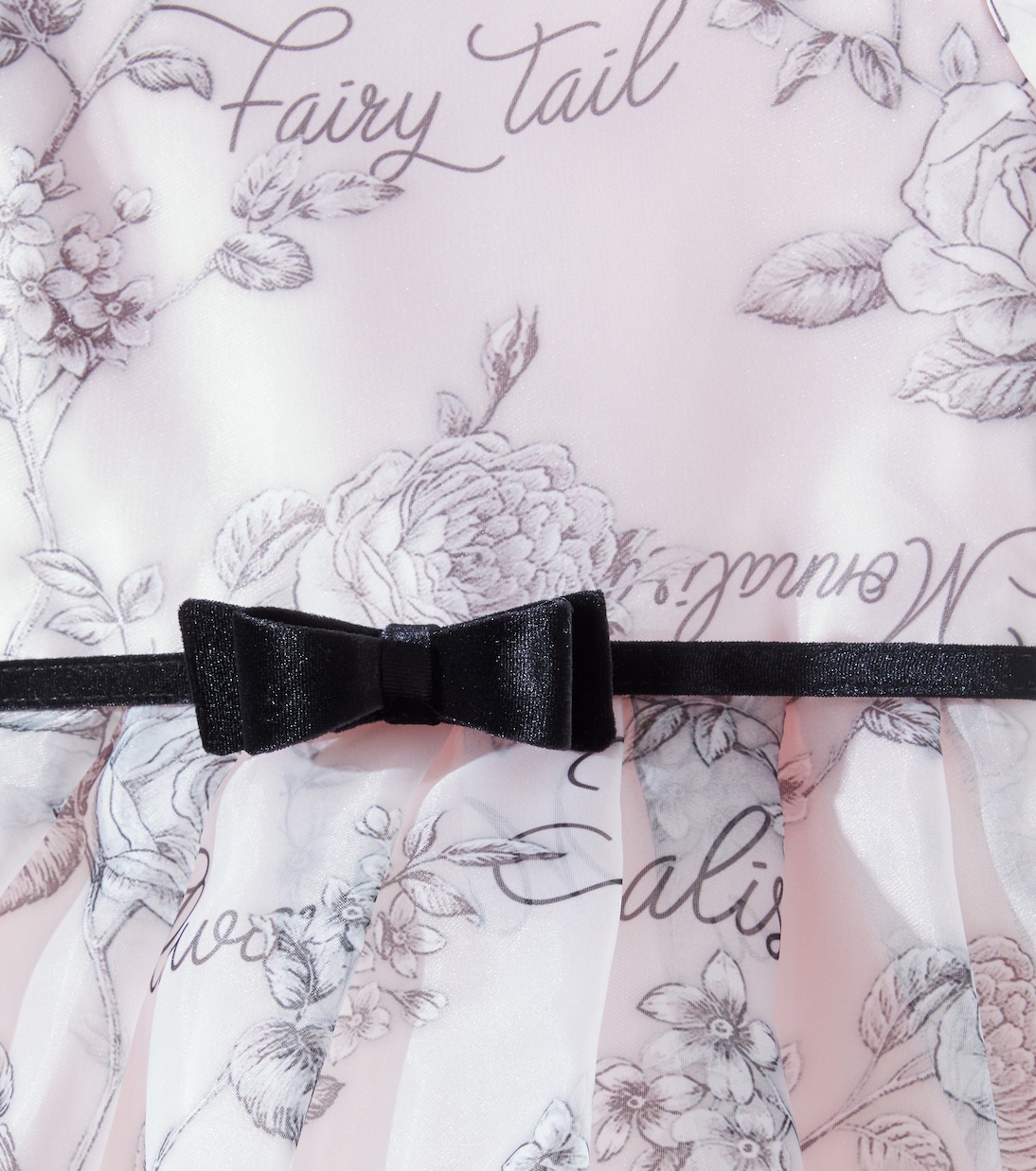 蝴蝶结细节花卉薄纱连衣裙 | Monnalisa