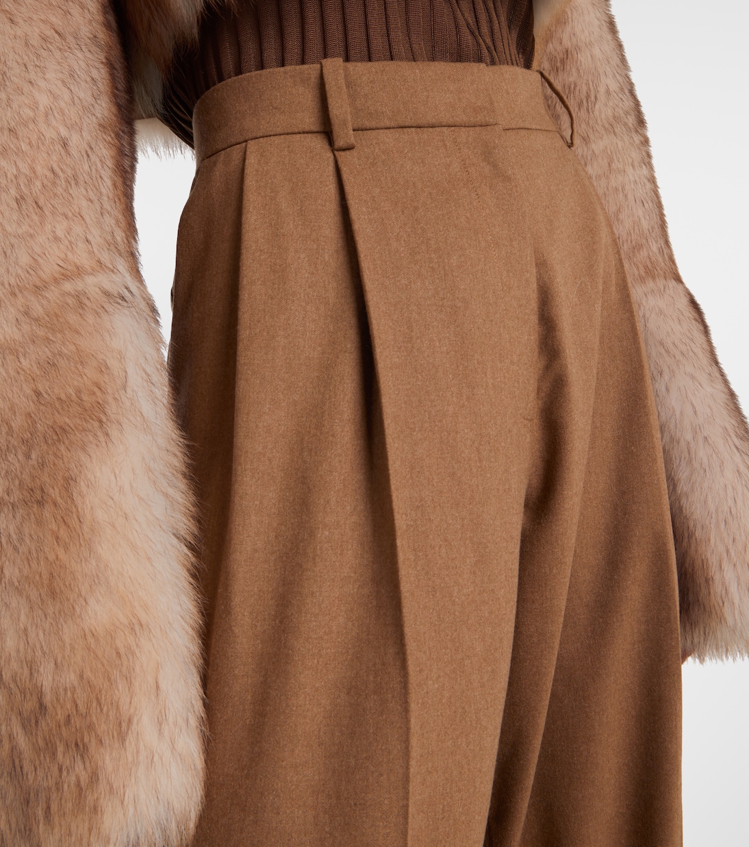 Pantalon droit August à taille haute en laine | Khaite