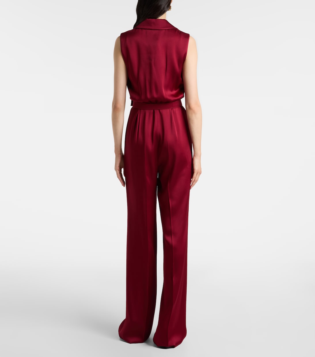 Scalata velvet-trimmed satin jumpsuit  | Max Mara