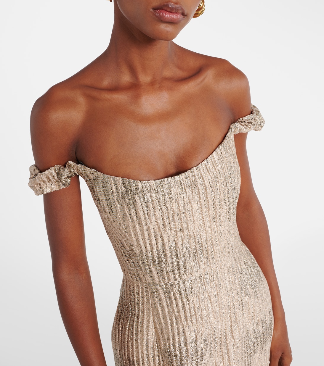 Robe longue Yolanda à encolure bardot | Markarian