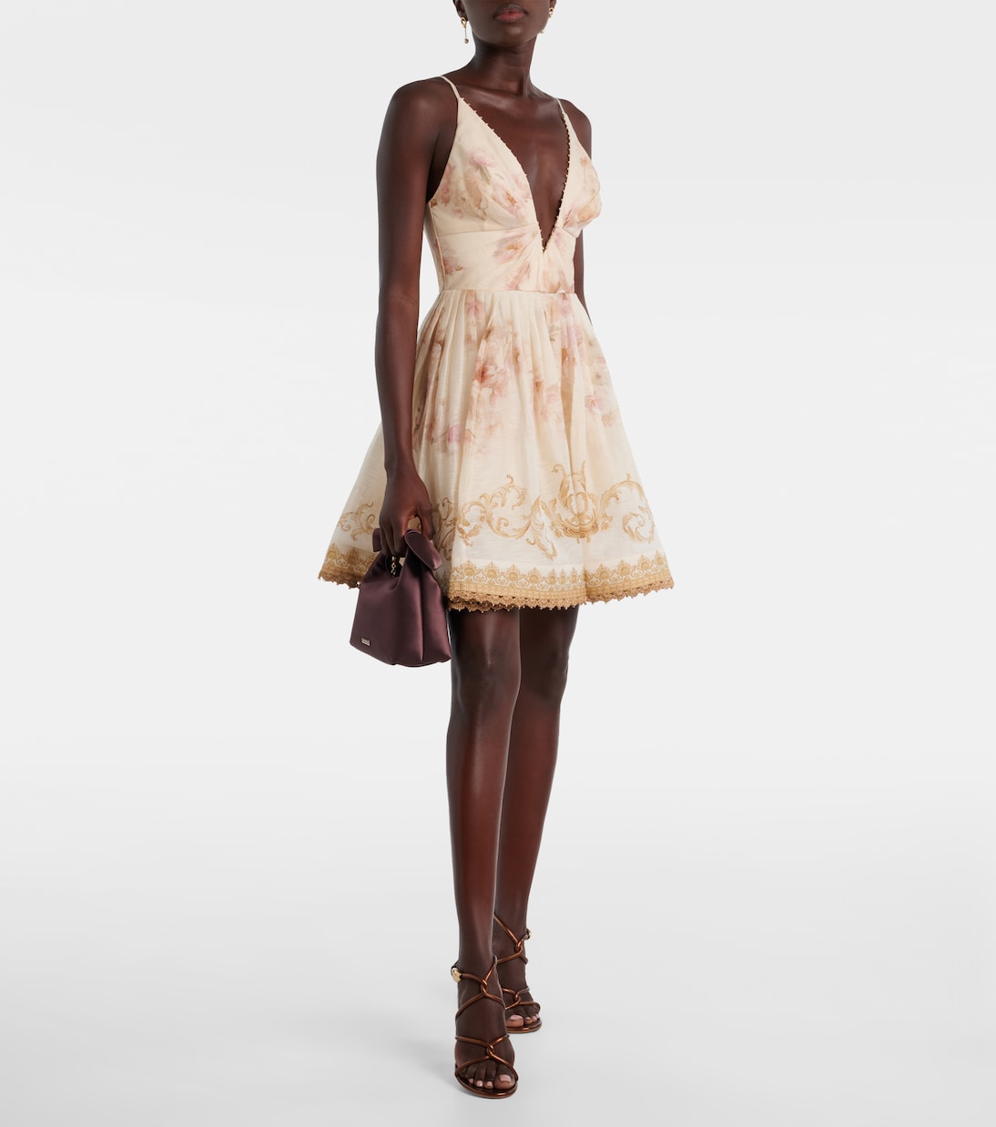 Hypnotic floral linen and silk minidress | Zimmermann