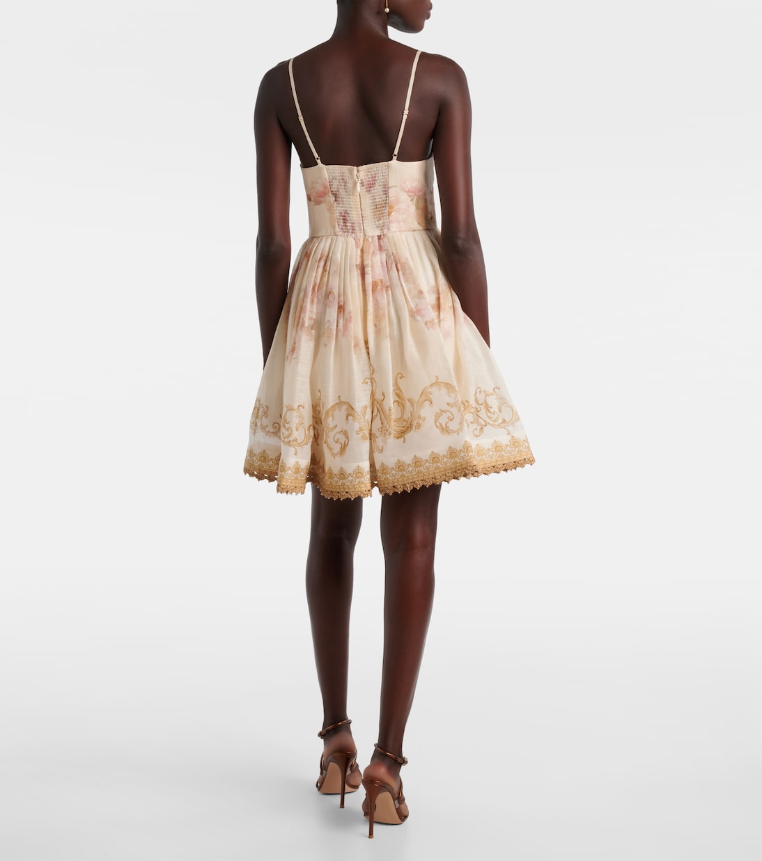 Hypnotic floral linen and silk minidress | Zimmermann