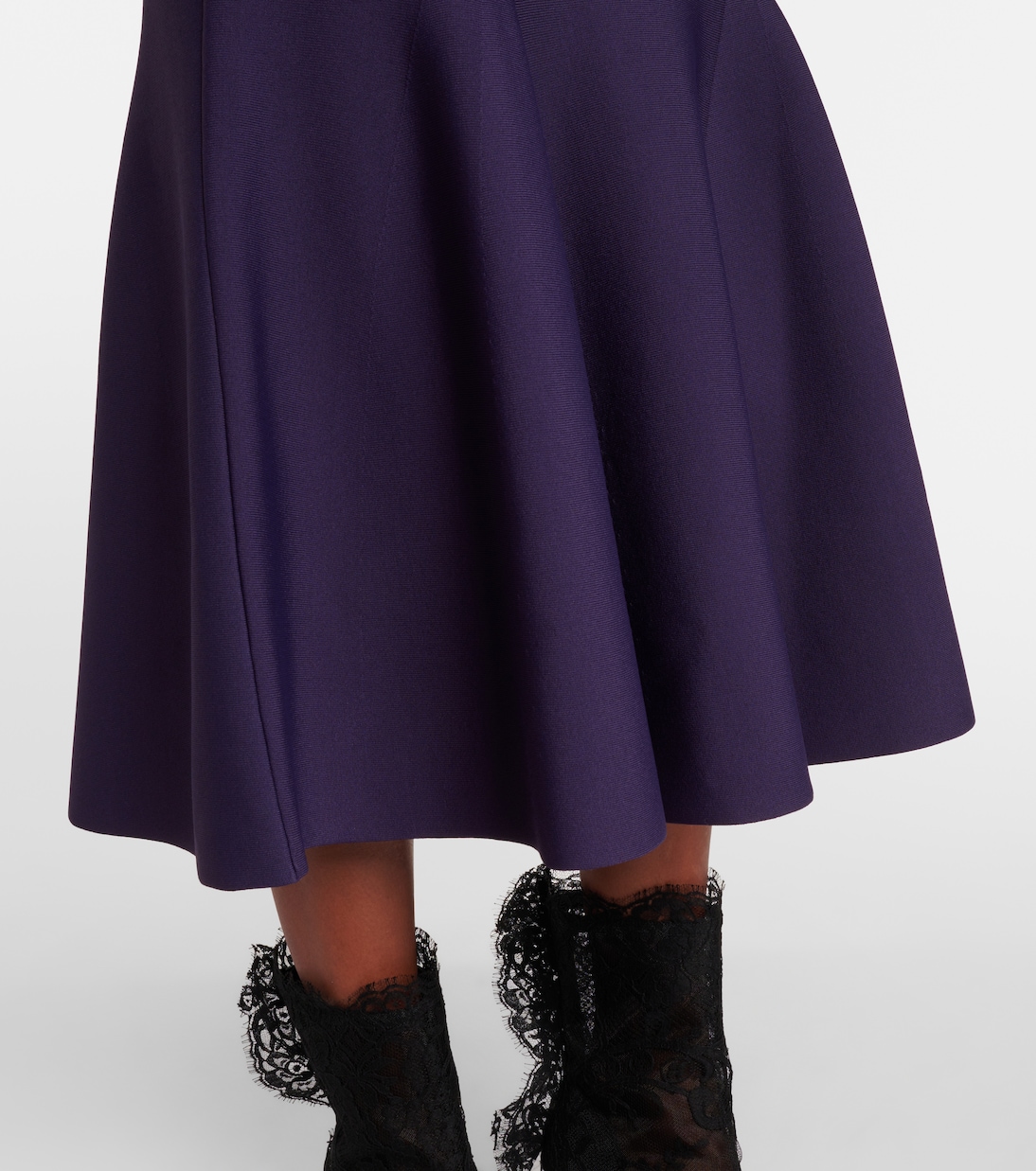 Lace-trimmed ruffled midi dress | McQueen