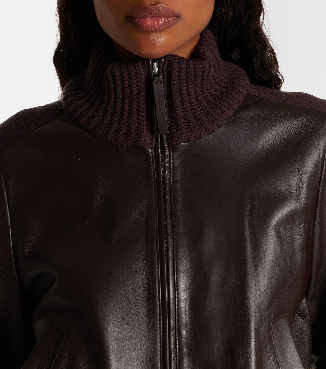 Elenora wool-trimmed leather jacket | Proenza Schouler