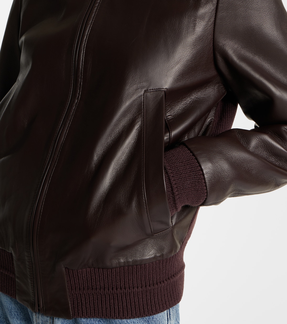 Elenora wool-trimmed leather jacket | Proenza Schouler