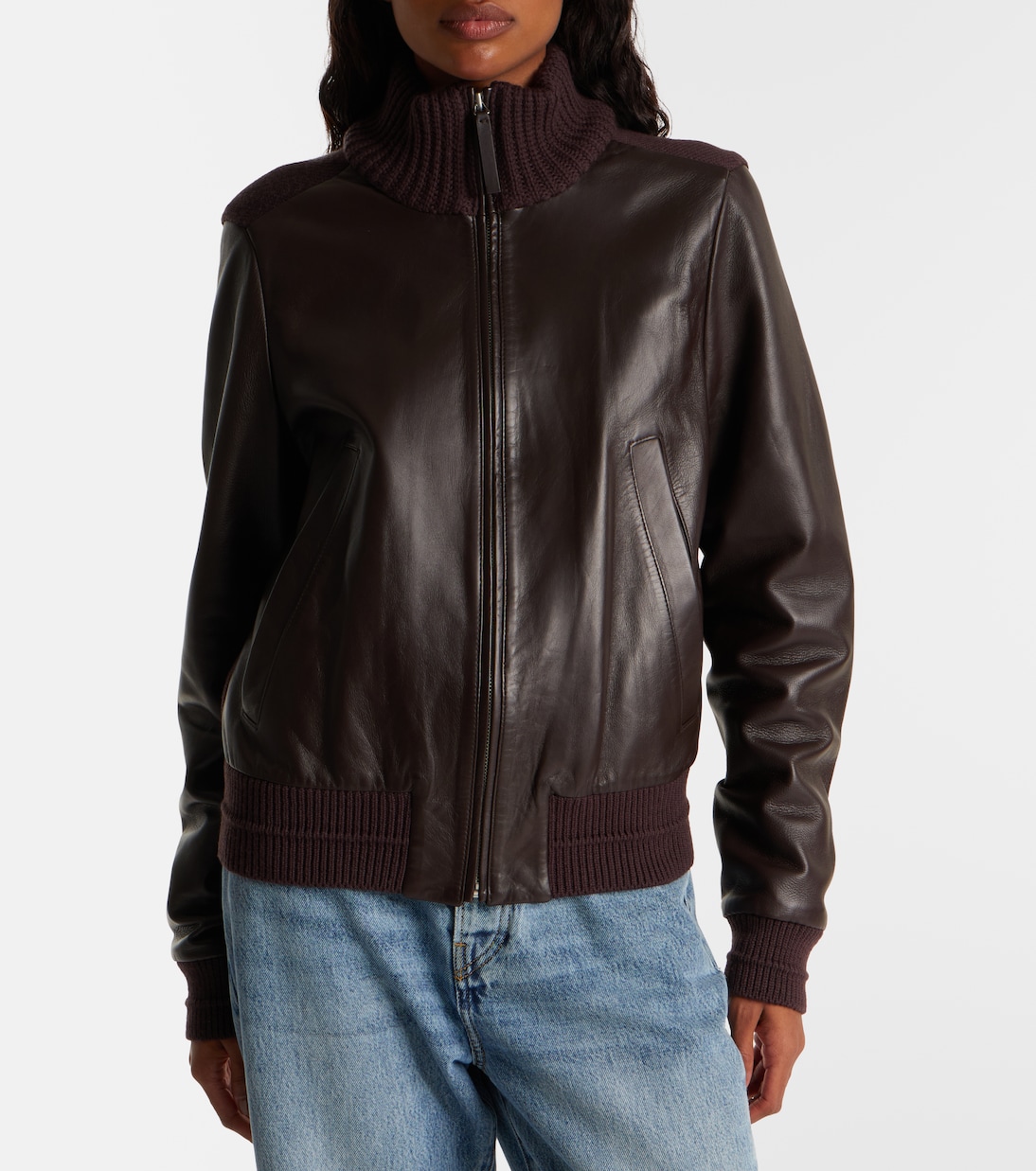 Elenora wool-trimmed leather jacket | Proenza Schouler