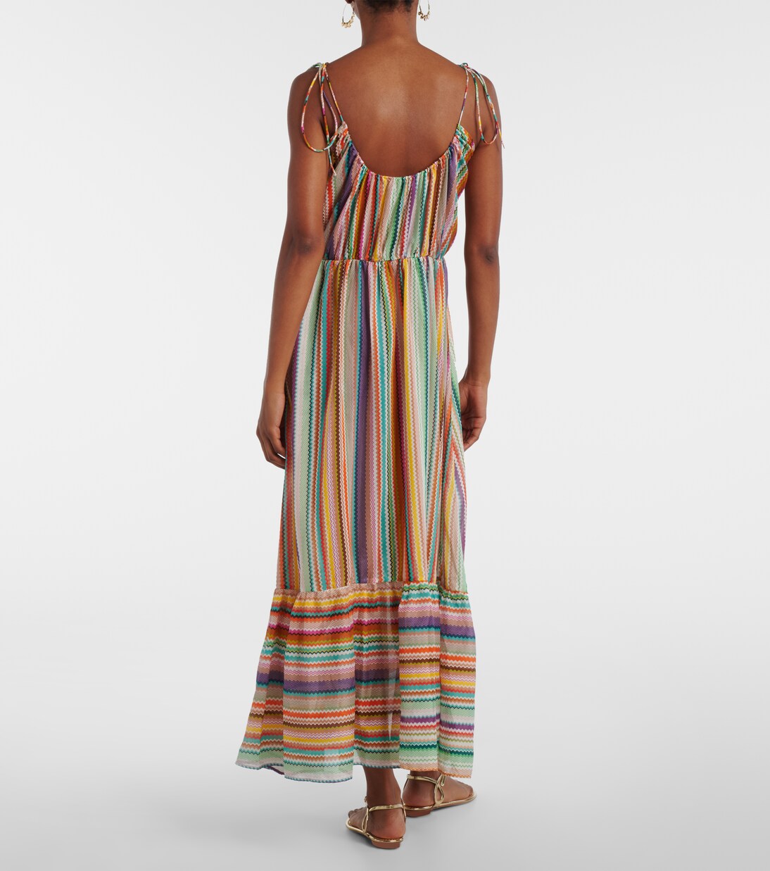 Zigzag cotton and silk maxi dress | Missoni