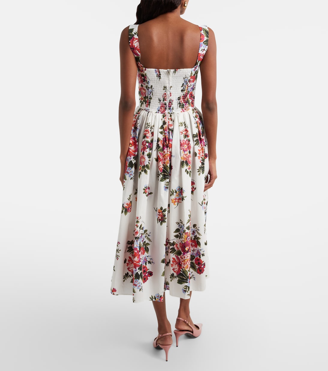 Vestido bustier de algodón floral | Dolce&Gabbana