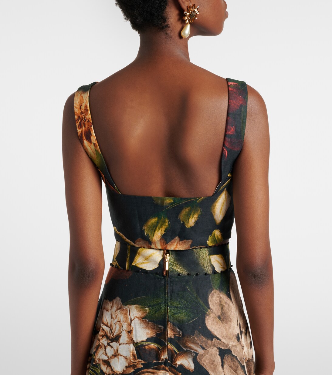 Floral linen crop top | Agua by Agua Bendita