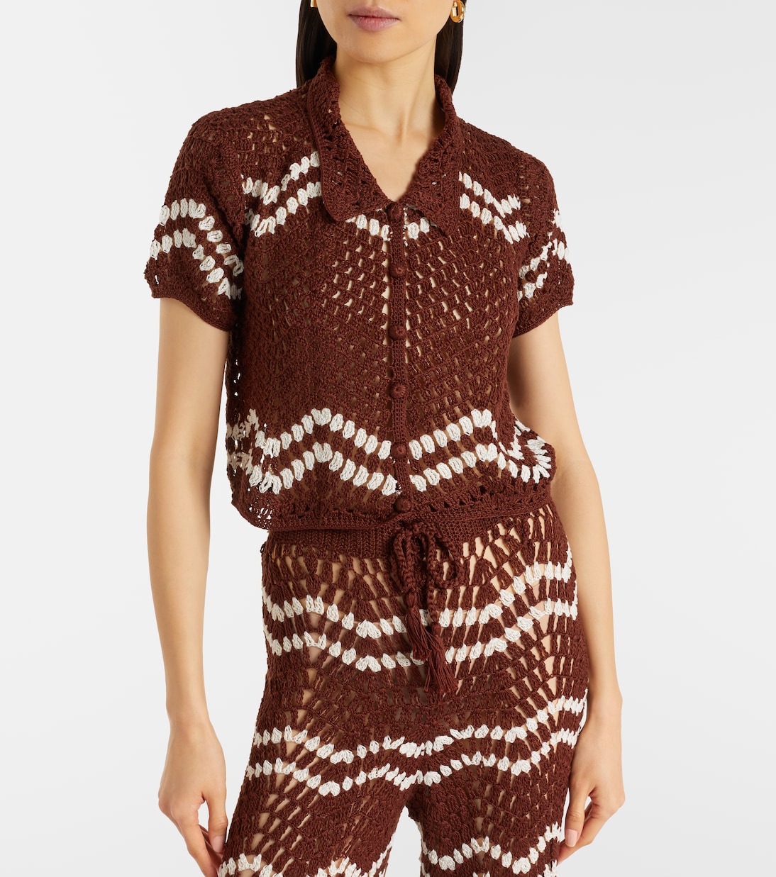 Crochet cropped cotton top | Anna Kosturova