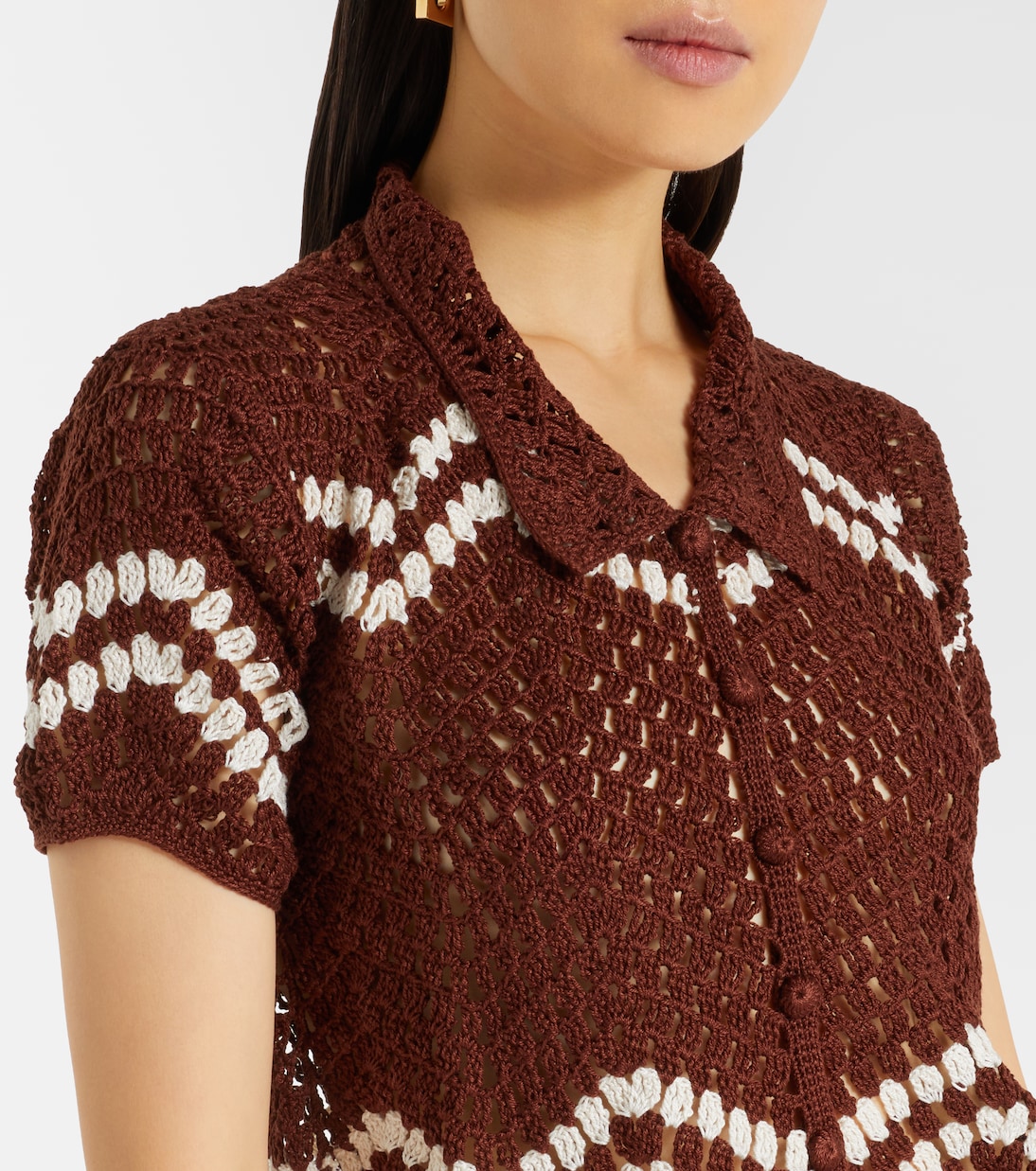 Crochet cropped cotton top | Anna Kosturova