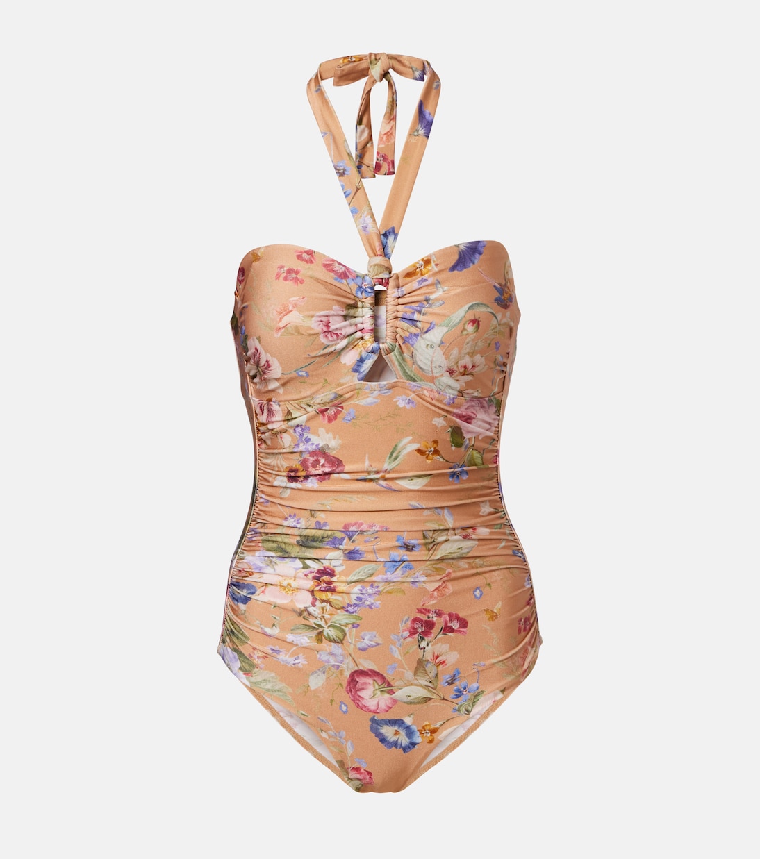 Patience floral halterneck swimsuit  | Zimmermann