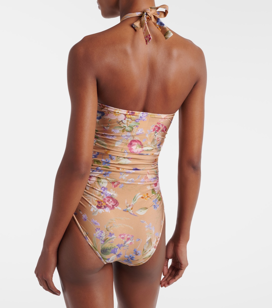 Patience floral halterneck swimsuit  | Zimmermann