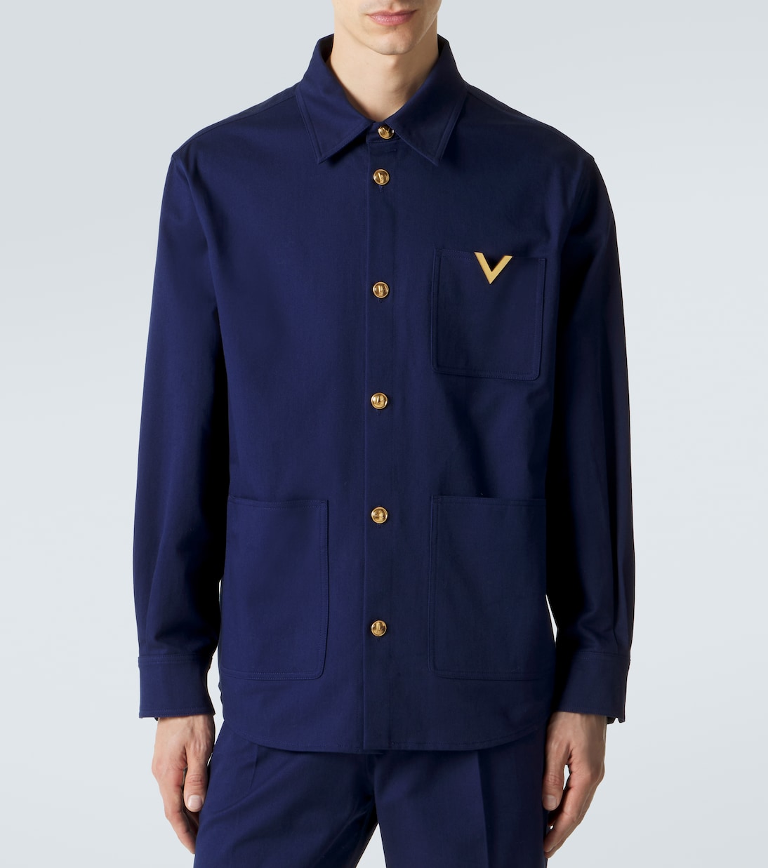 VGold cotton gabardine overshirt | Valentino