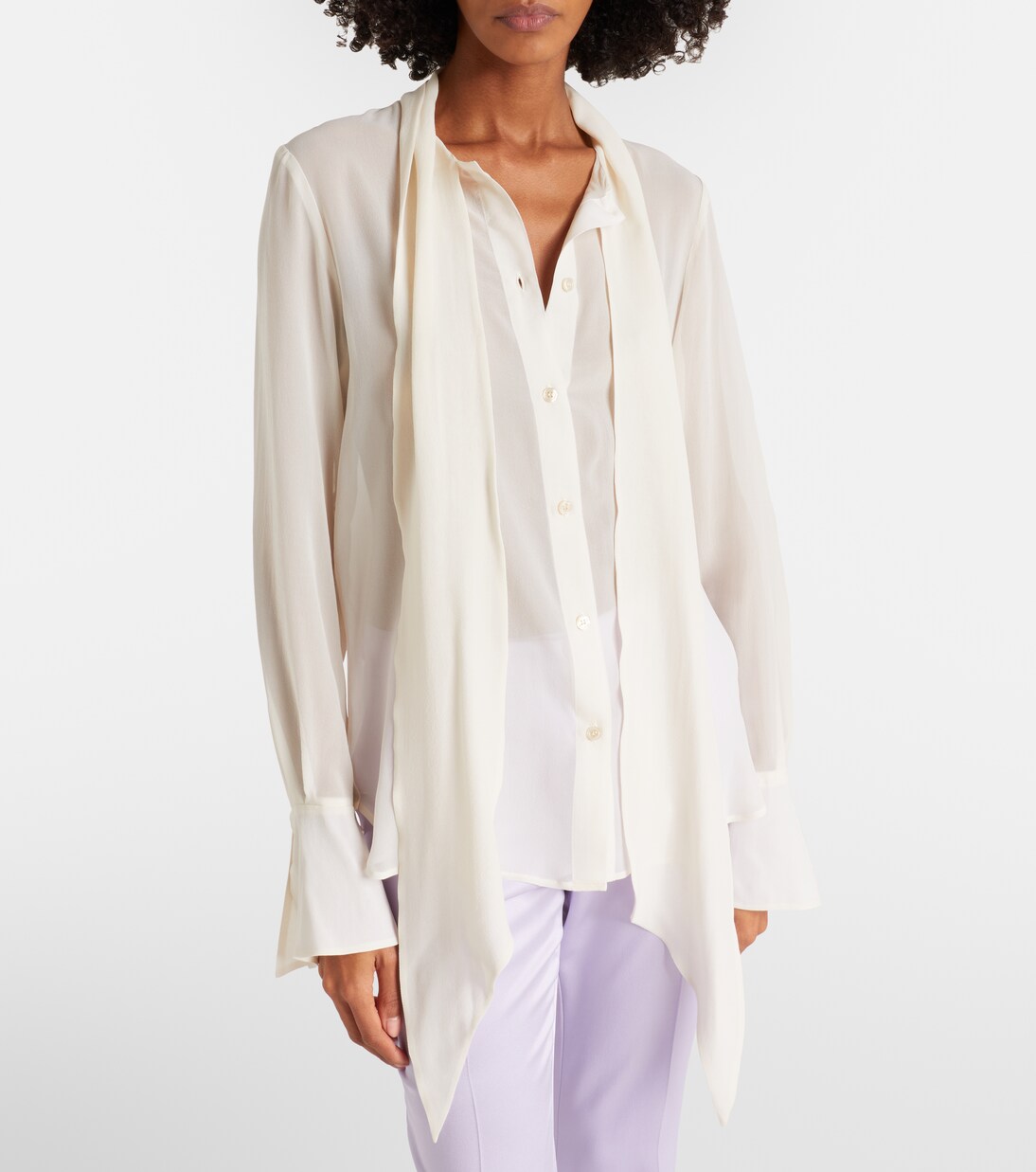 Scarf-detail silk blouse | Nina Ricci