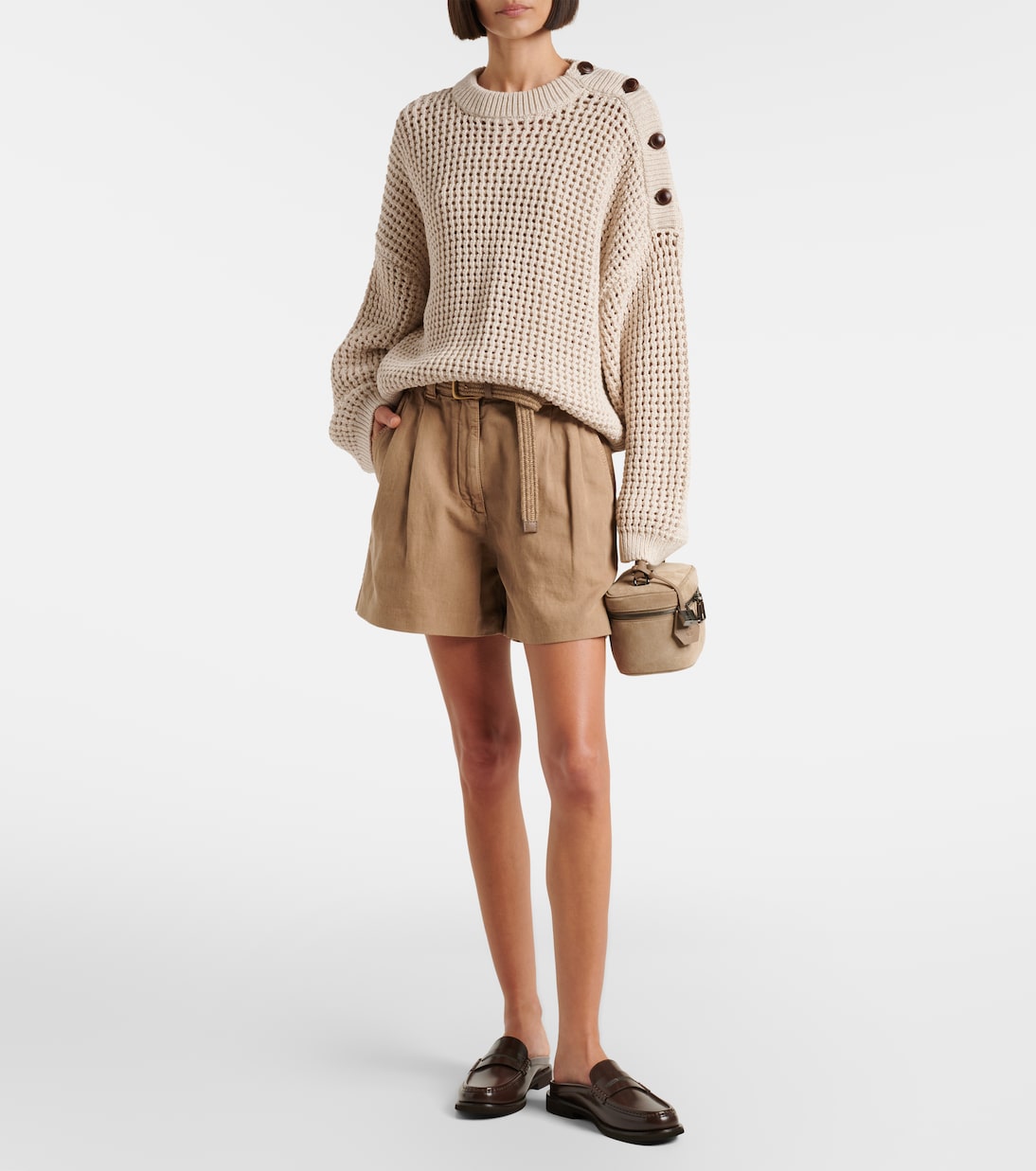 Bermuda-Shorts aus Baumwolle und Leinen | Brunello Cucinelli