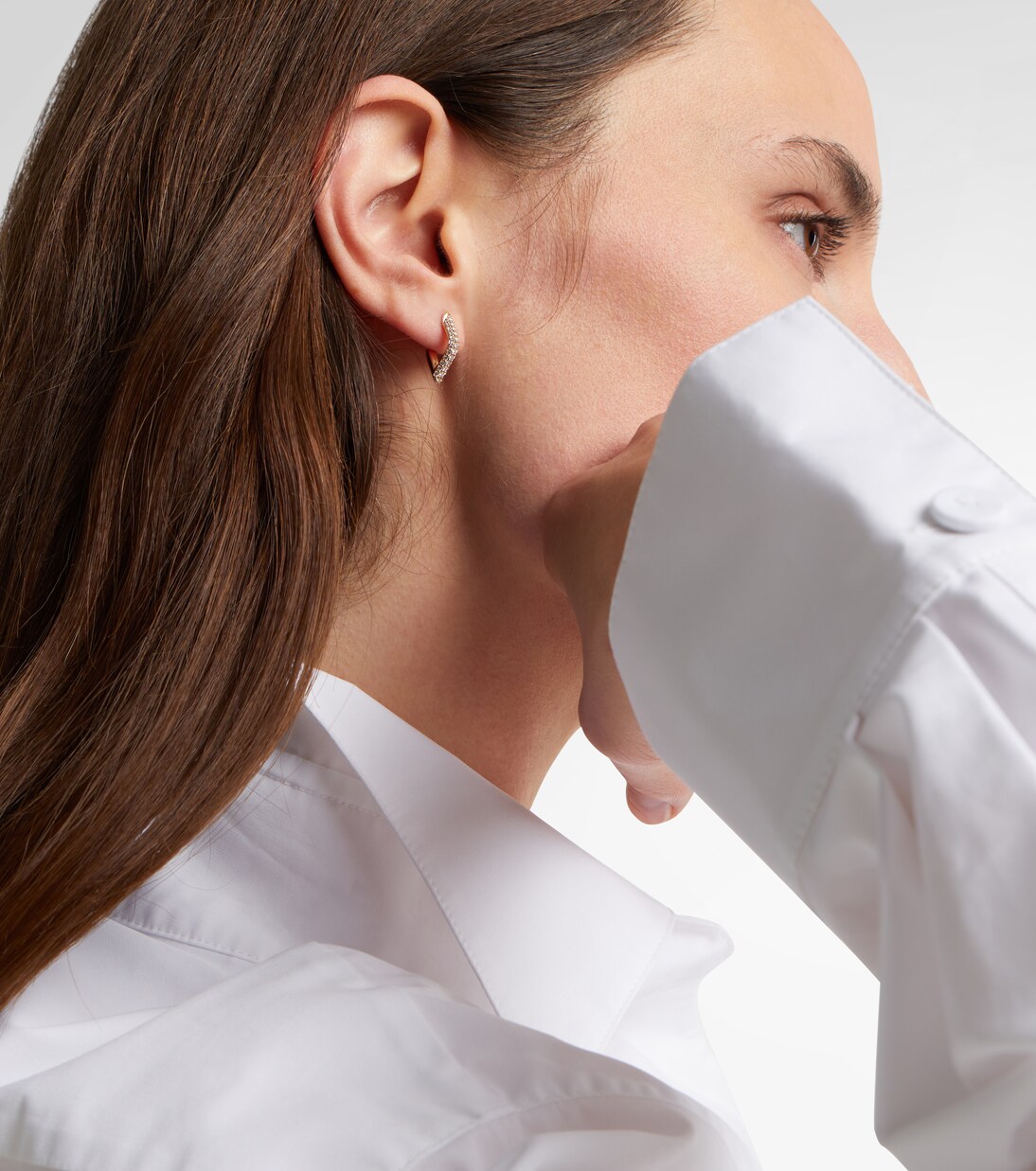 14kt gold (585/1000) hoop earrings with diamonds | Sydney Evan